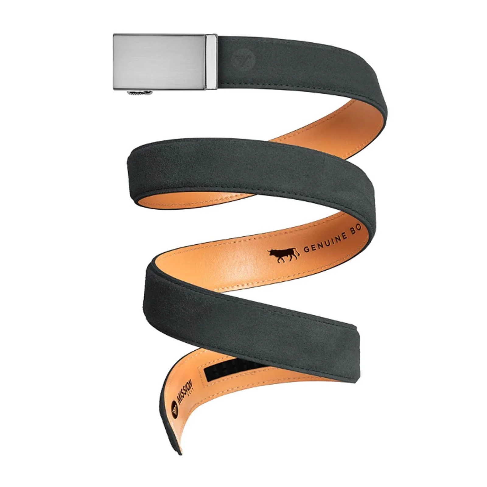 Mission Belts Suede Belt (Men) - Steel/Charcoal Suede