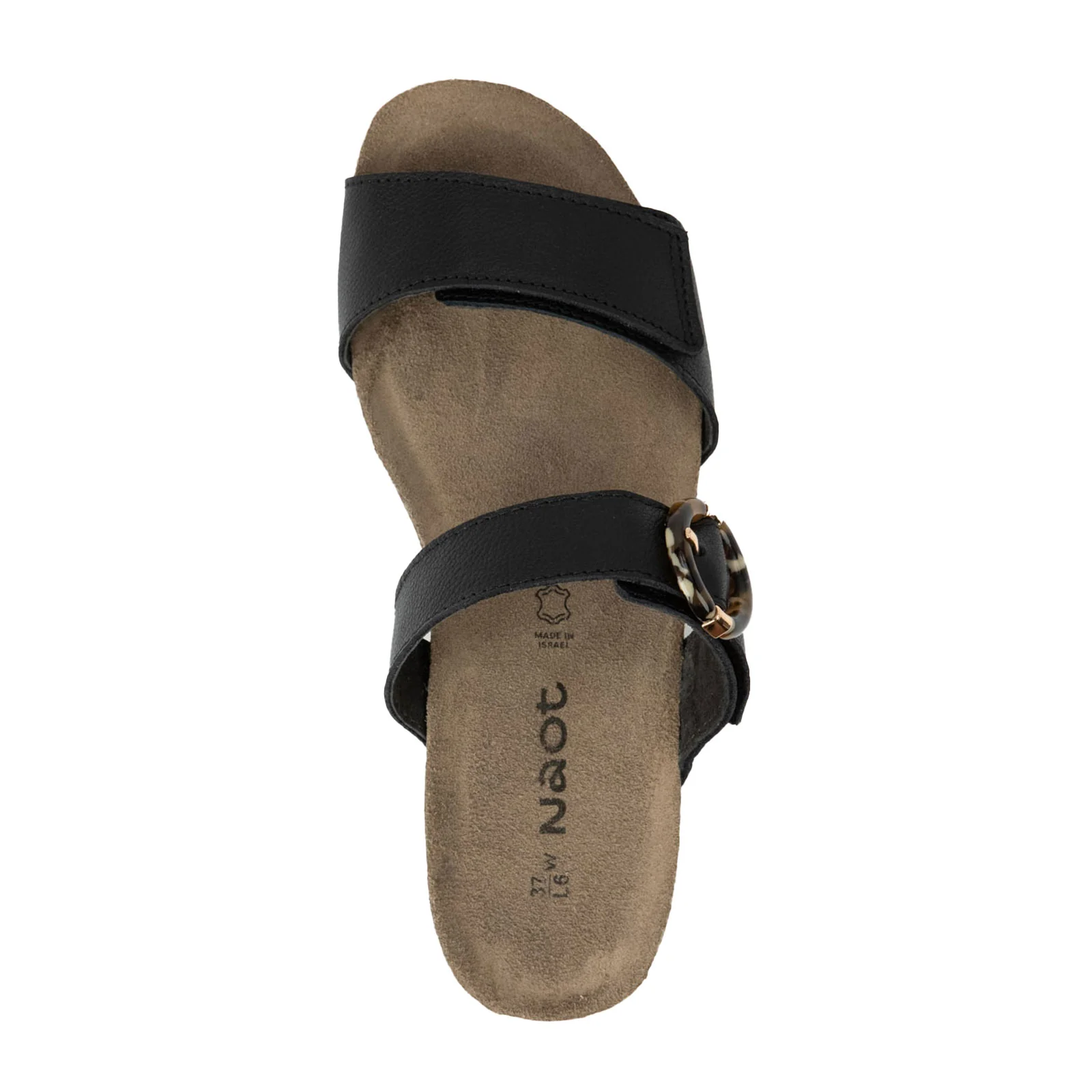 Naot Anabel Wide Wedge Sandal (Women) - Soft Black Leather - Image 2