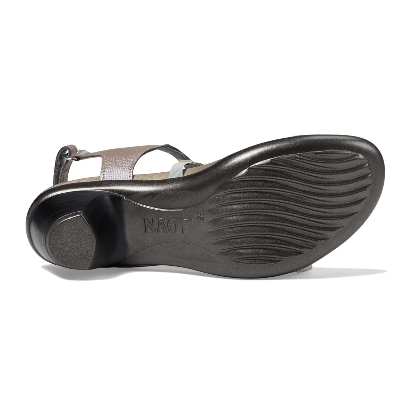 Naot Innovate Heeled Sandal (Women) - Silver Threads Leather/Beige/Clear Rhinestones - Image 5
