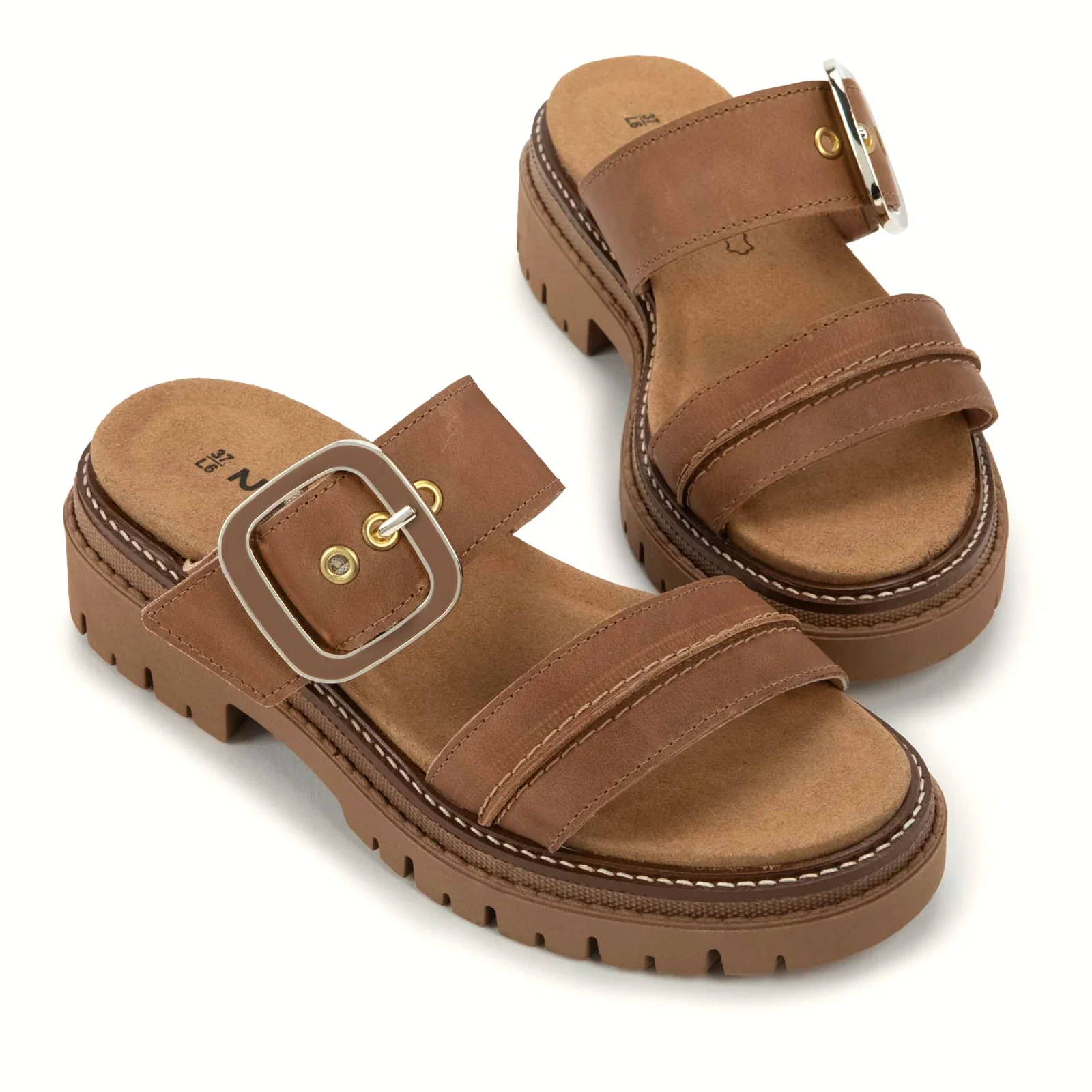 Naot Mulberry Slide Sandal (Women) - Latte Brown Leather - Image 3