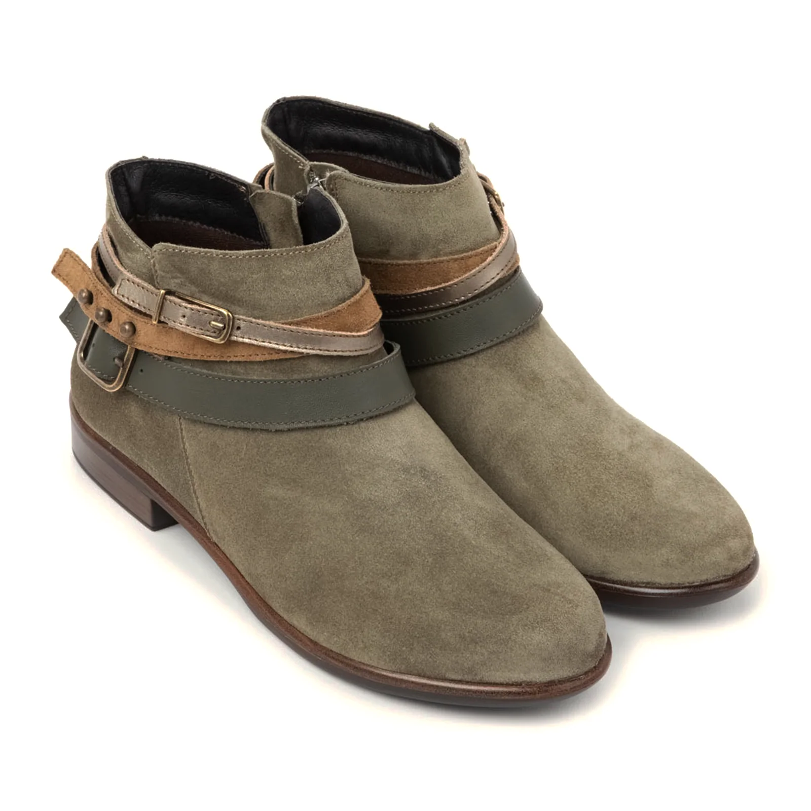 Naot Sumatra Ankle Boot (Women) - Hunter Green Suede/Pewter Straps - Image 3