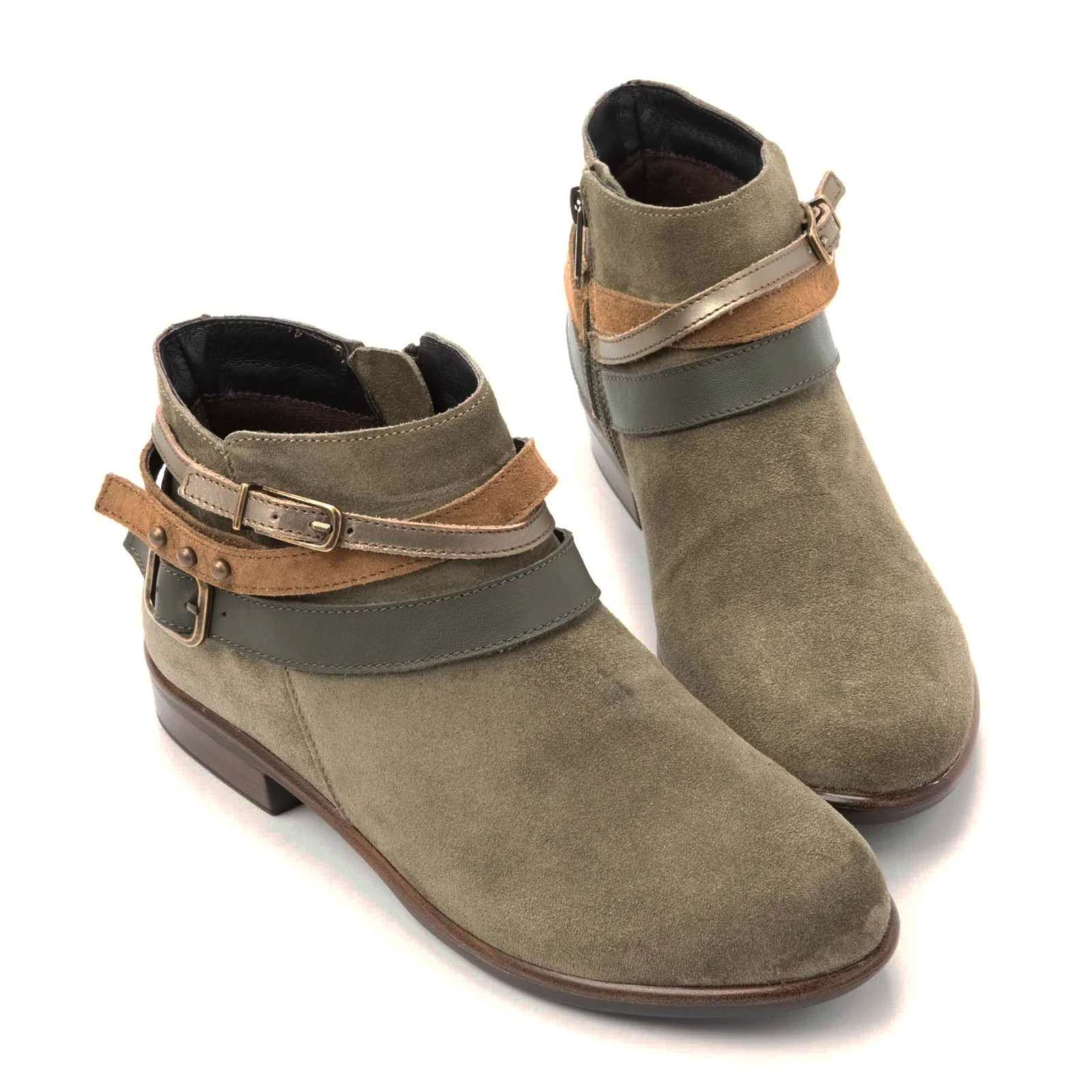 Naot Sumatra Ankle Boot (Women) - Hunter Green Suede/Pewter Straps - Image 4