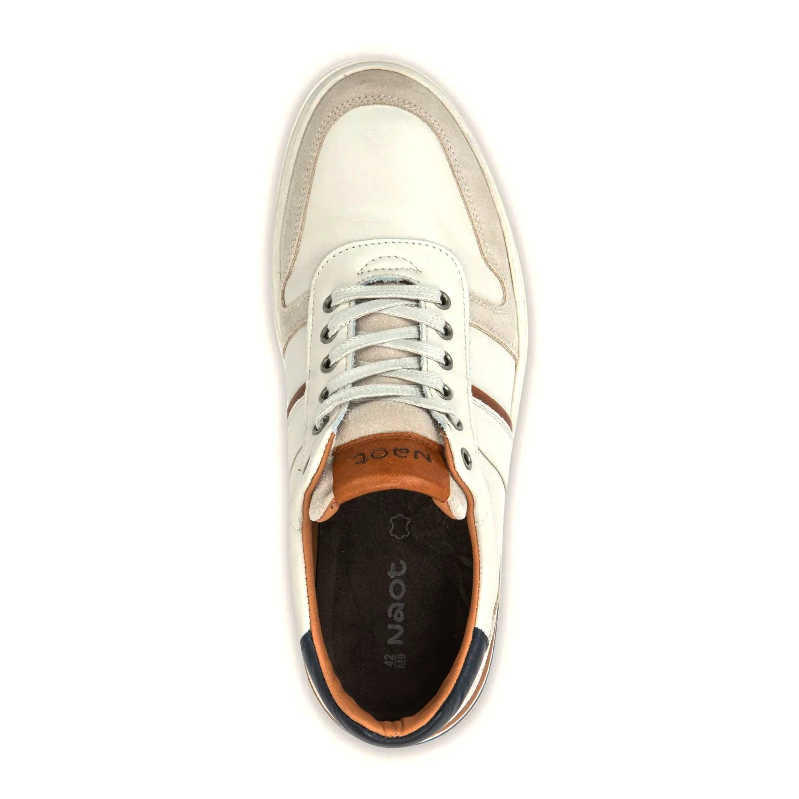 Naot Swift Sneaker (Men) - White/Brown/Navy - Image 3