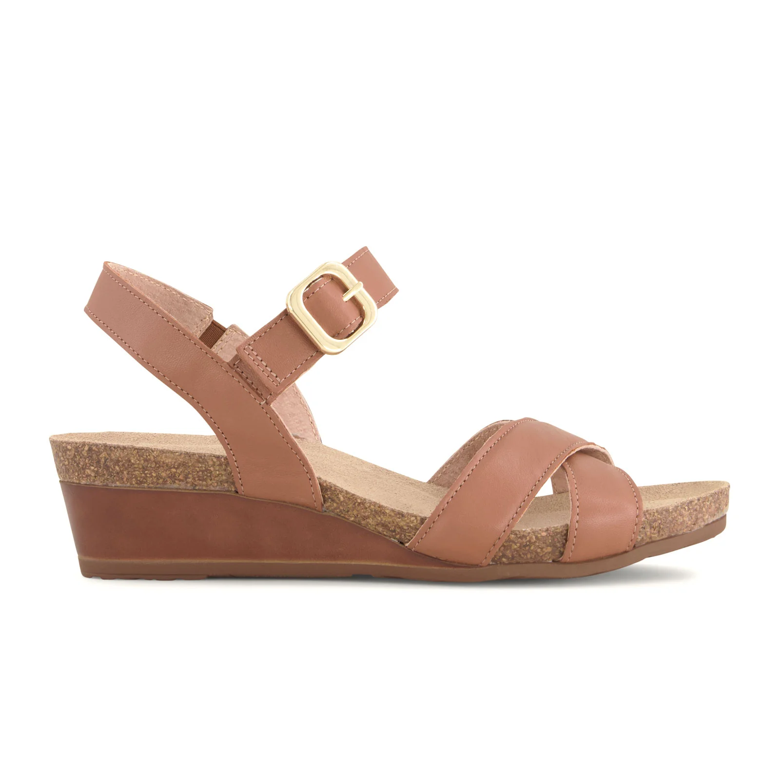 Naot Throne Wedge Sandal (Women) - Caramel Leather