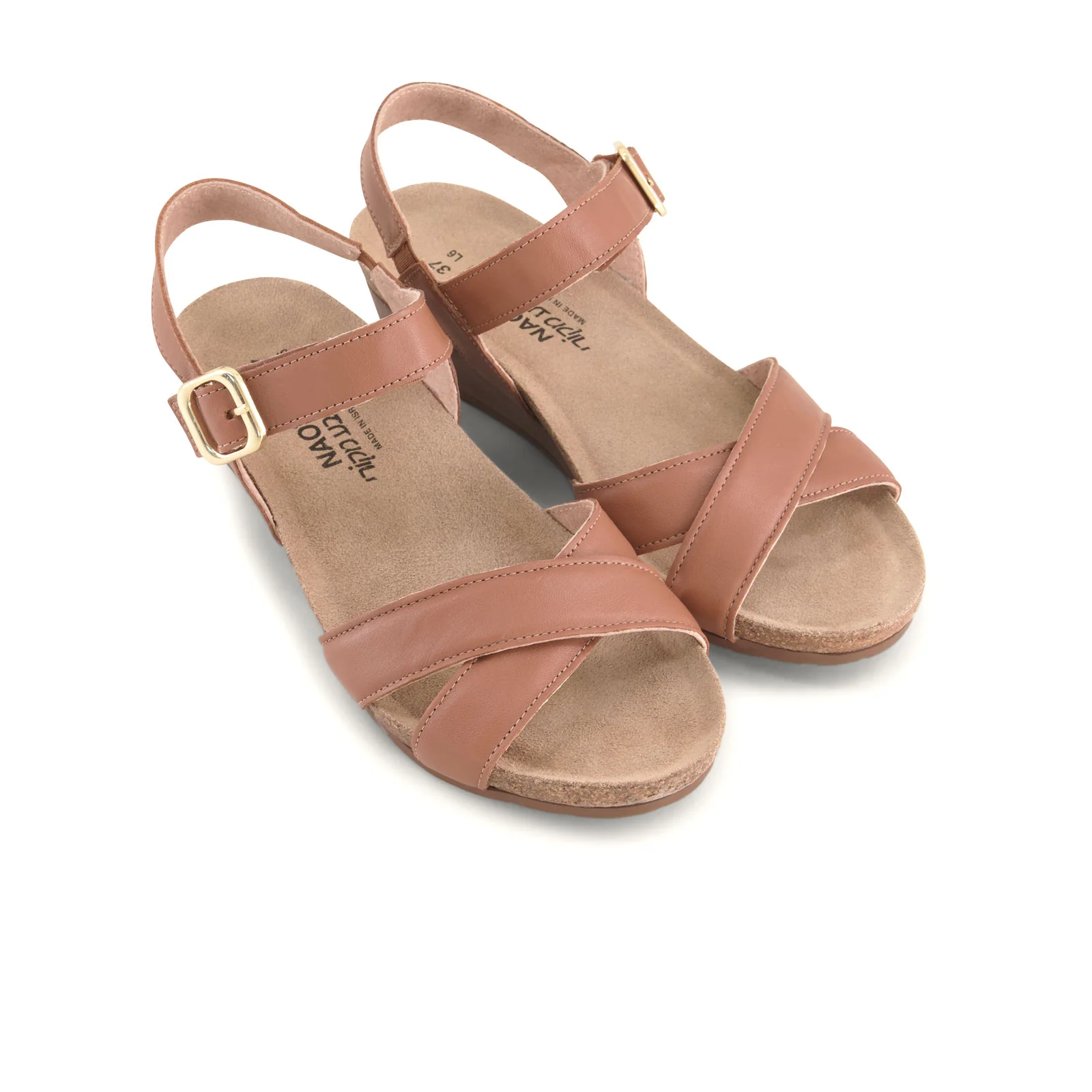 Naot Throne Wedge Sandal (Women) - Caramel Leather - Image 3