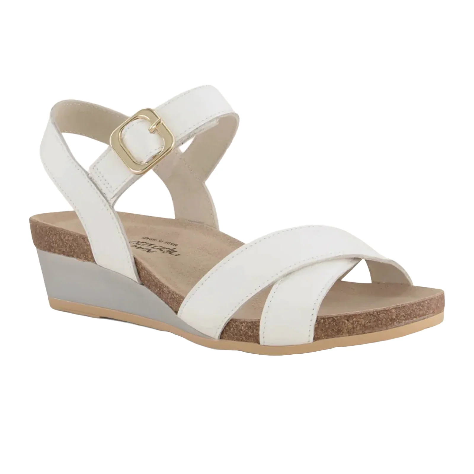 Naot Throne Wedge Sandal (Women) - Soft White Leather - Image 2