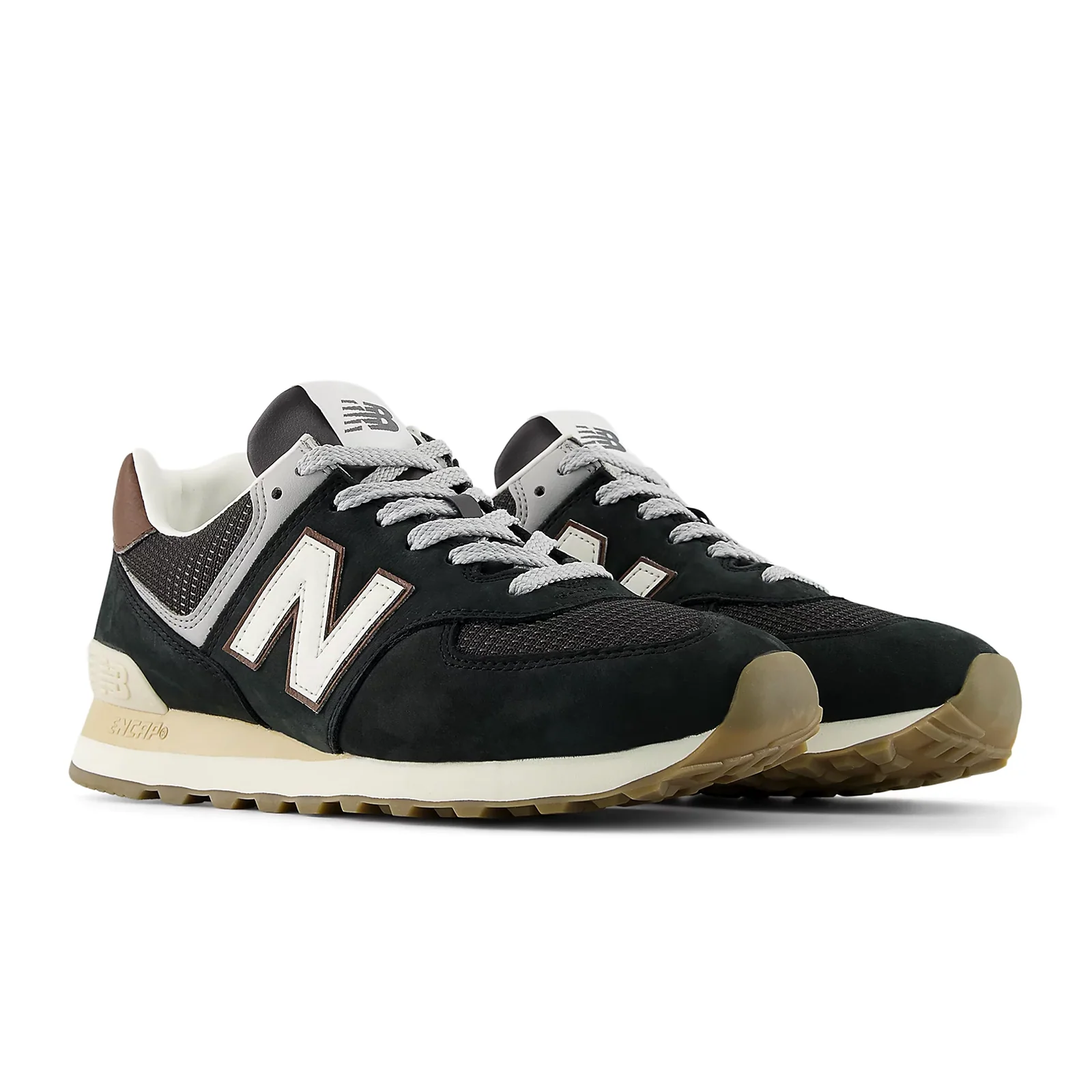 New Balance 574 Sneaker (Unisex) - Brown/Dark Silver Metallic - Image 3