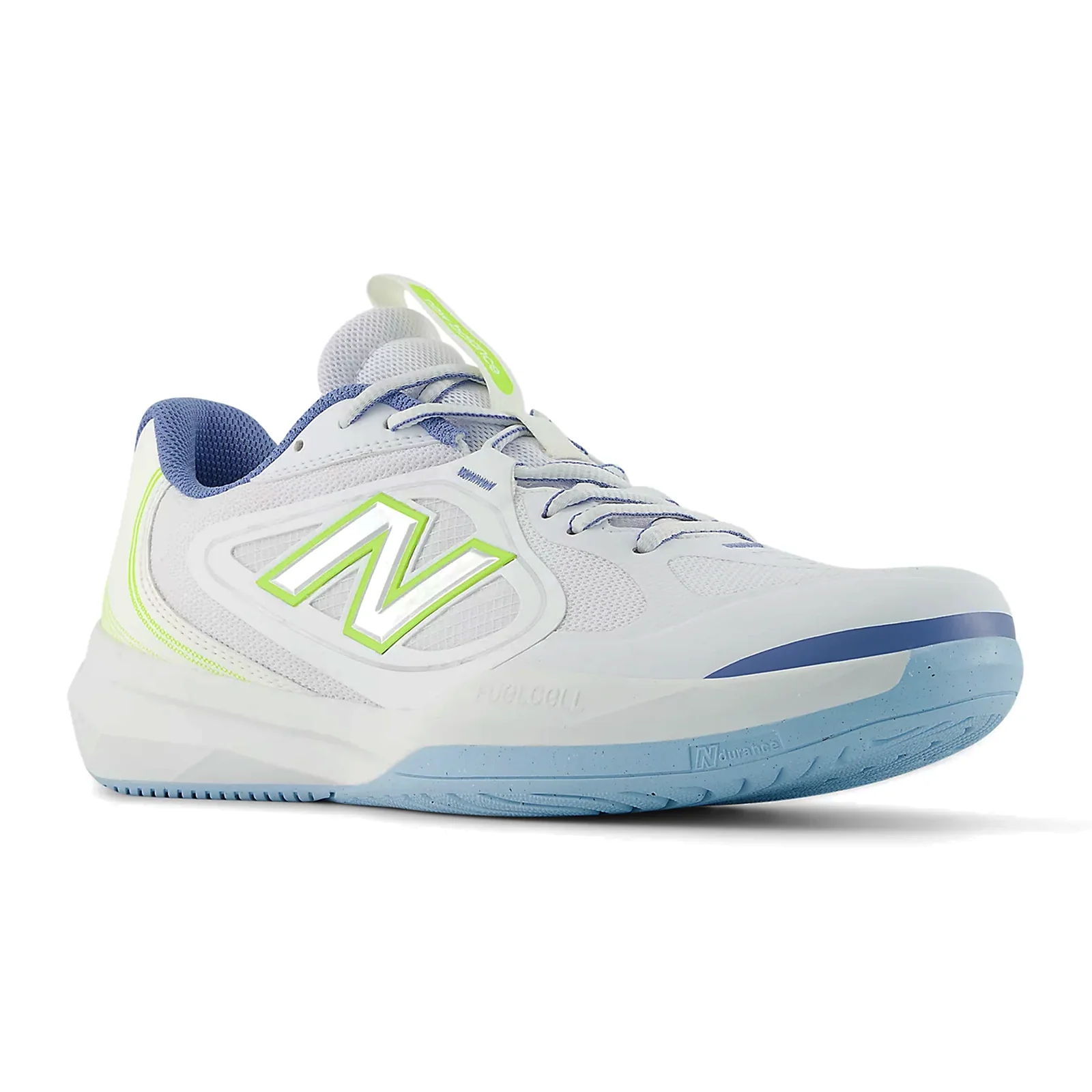 New Balance FuelCell 796 v5 Court Shoe (Men) - White/Alkaline Green/Fairweather Blue - Image 3