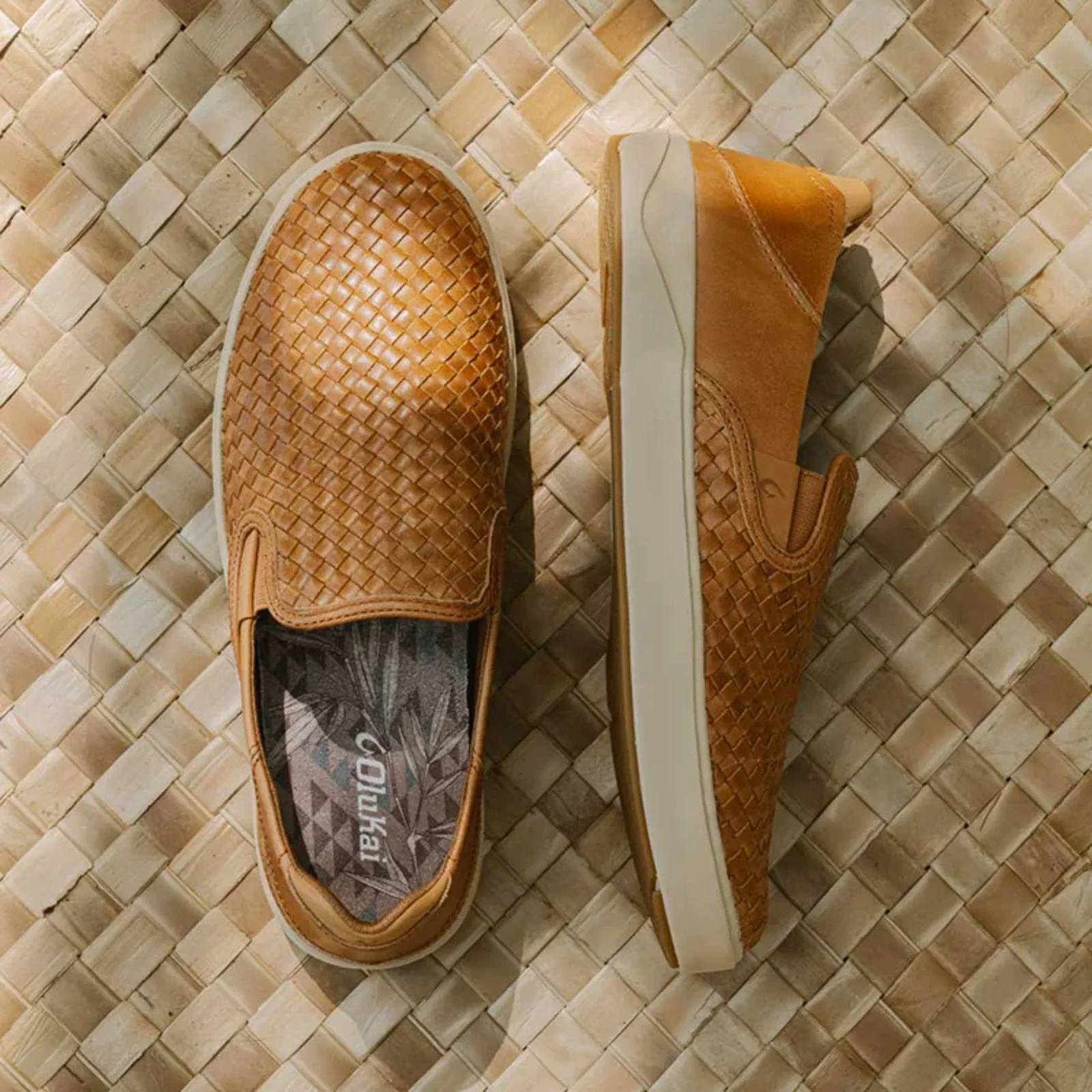 OluKai Lae'ahi Lauhala Slip On (Men) - Fox/Fox - Image 6