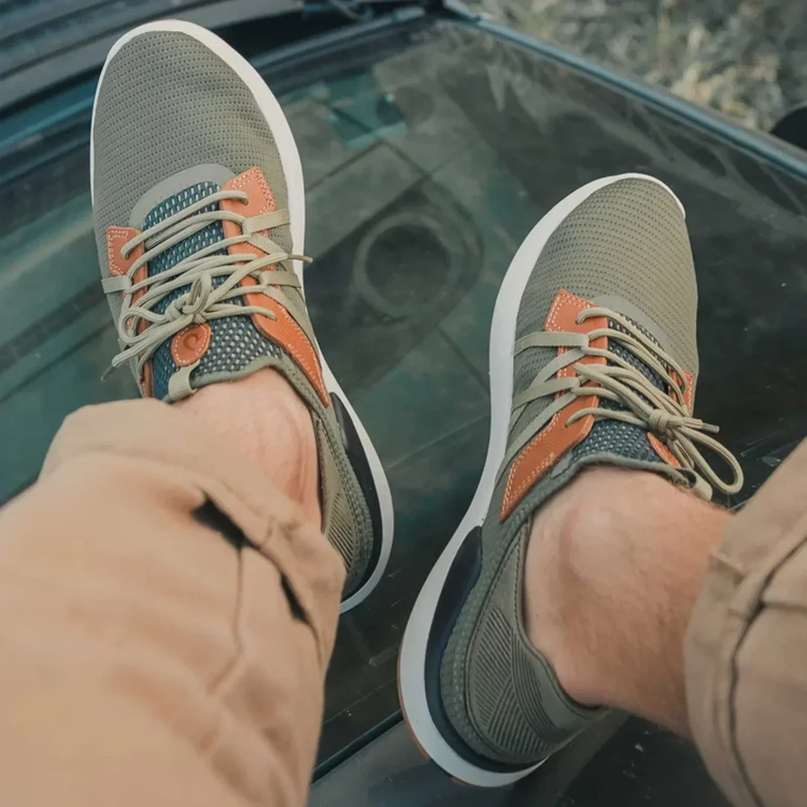 OluKai Mio Li Sneaker (Men) - Hunter/Lava Rock - Image 6