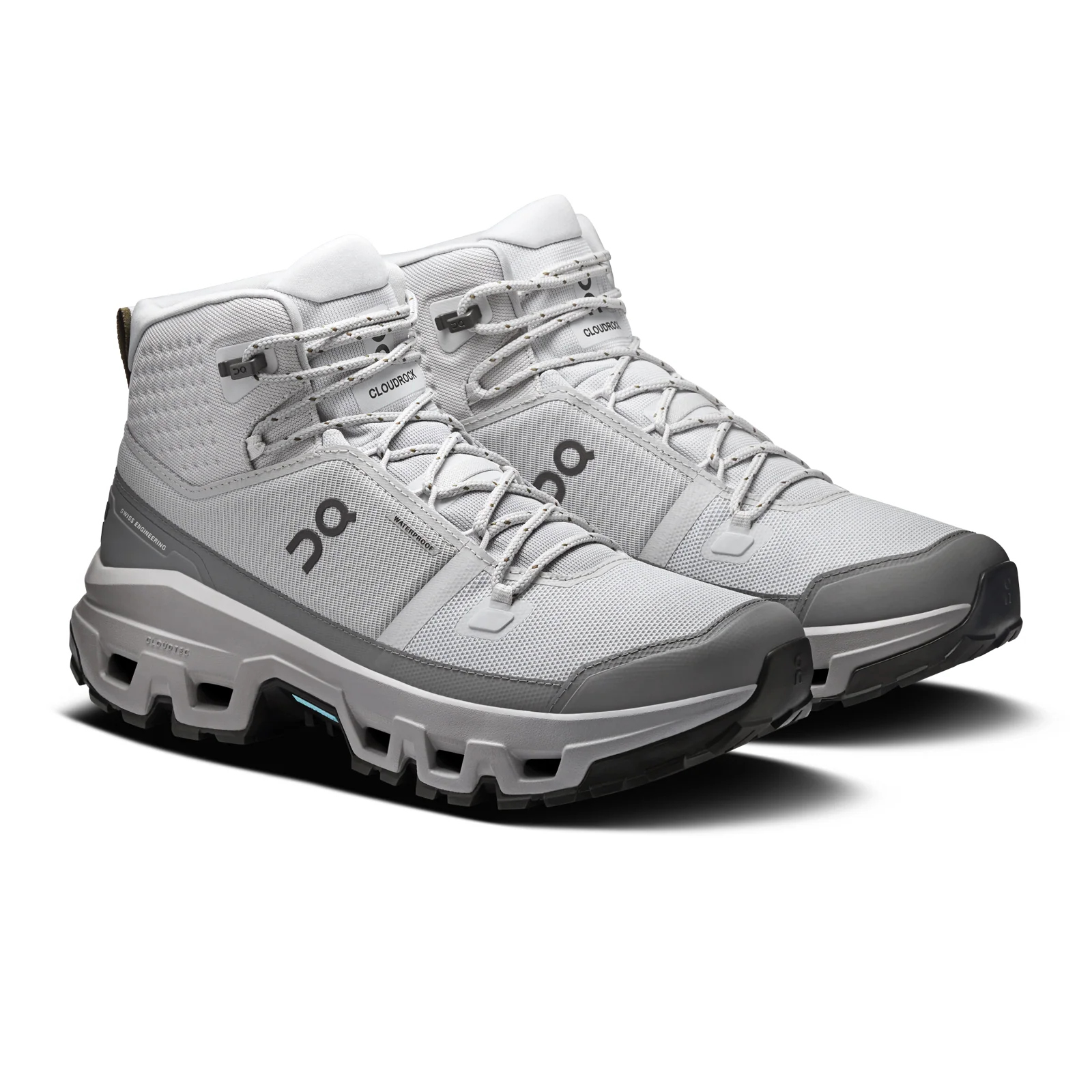 On Running Cloudrock Mid Waterproof Hiking Shoe (Men) - Glacier/Alloy - Image 3