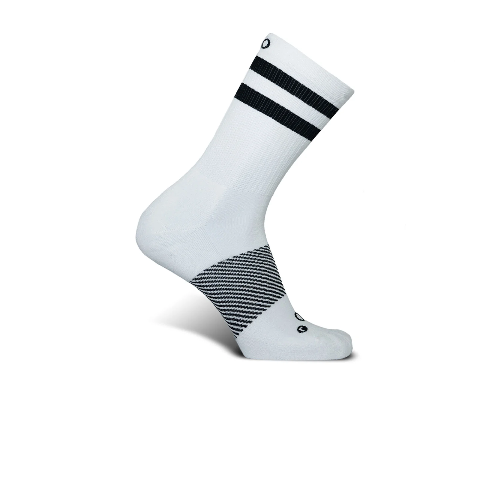 OS1st Wicked Comfort Crew Sock (Unisex) - White/Black Stripes