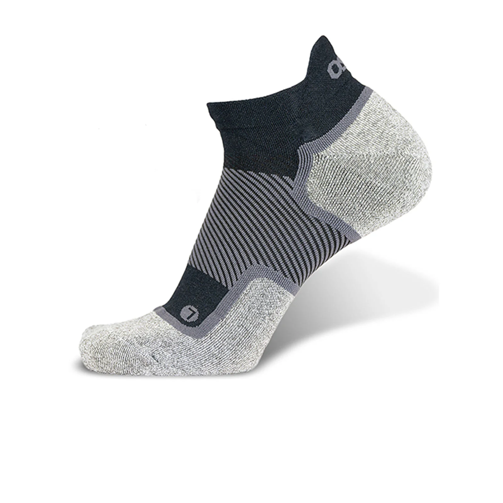 OS1st WP4+ Wide Wellness Performance No Show Sock (Unisex) - Black - Image 2