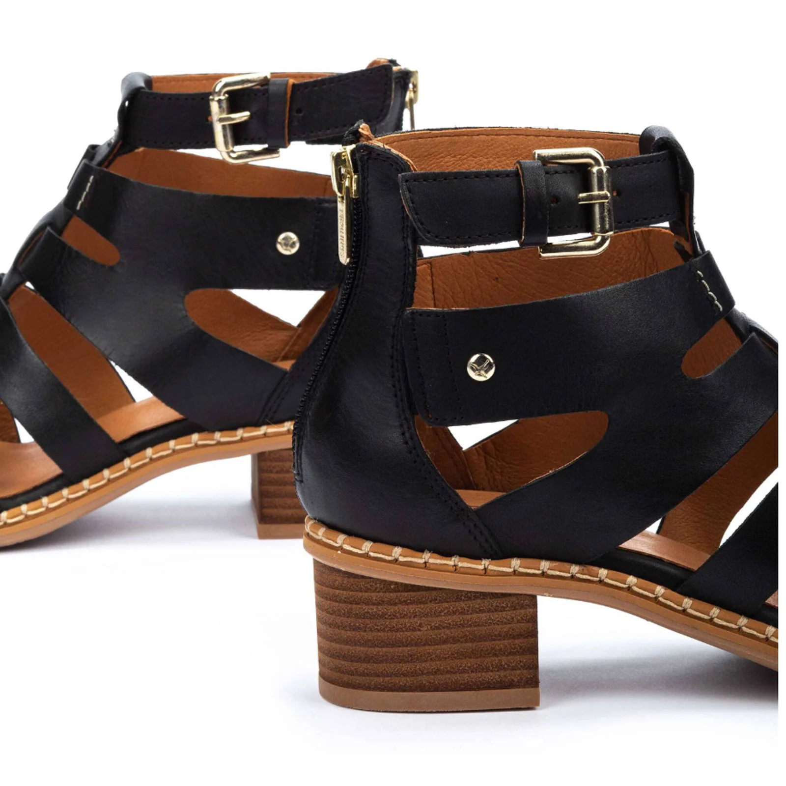 Pikolinos Blanes W3H-1823 Heeled Sandal (Women) - Black Leather - Image 6