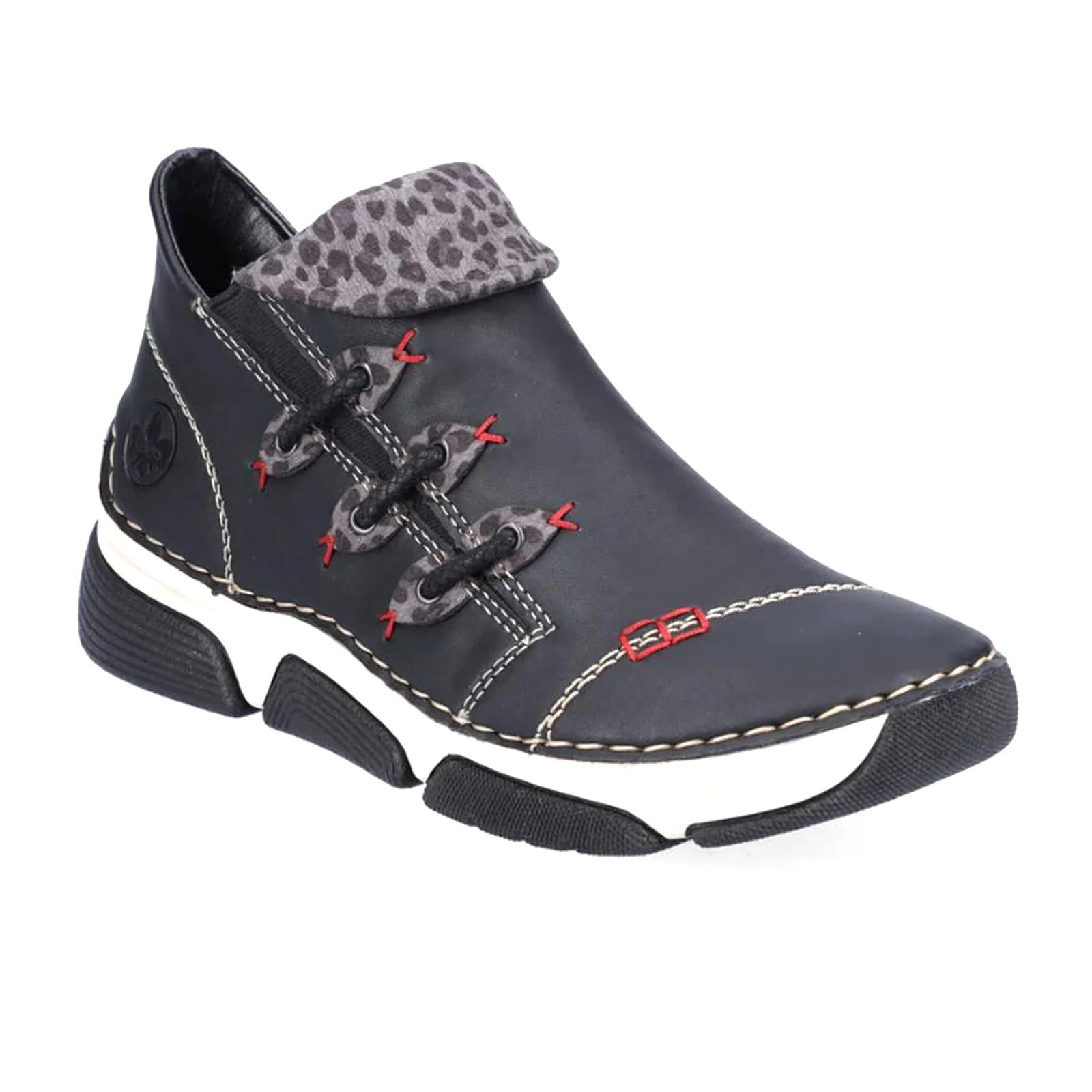 Rieker Angela 83 Slip On Bootie (Women) - Schwarz/Leo Grey - Image 3