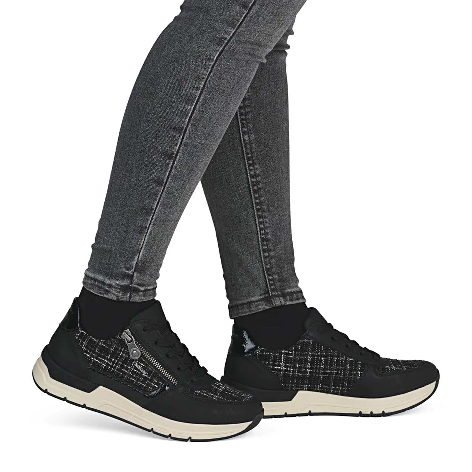Rieker Destiny 02 Sneaker (Women) - Schwarz/Schwarz Weiss - Image 7