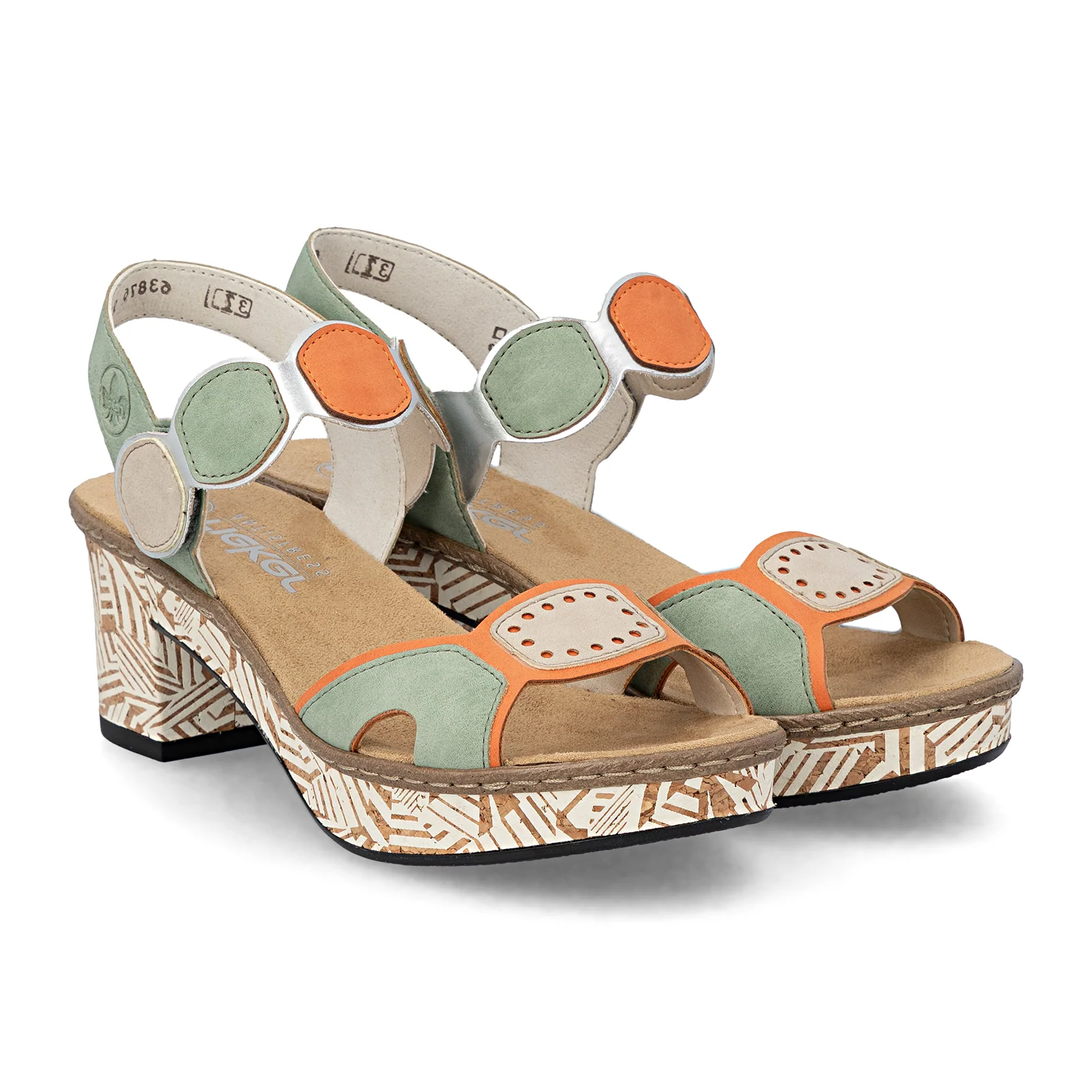 Rieker Fanni 76 Wedge Sandal (Women) - Pumpkin/Peppermint/Ginger - Image 4