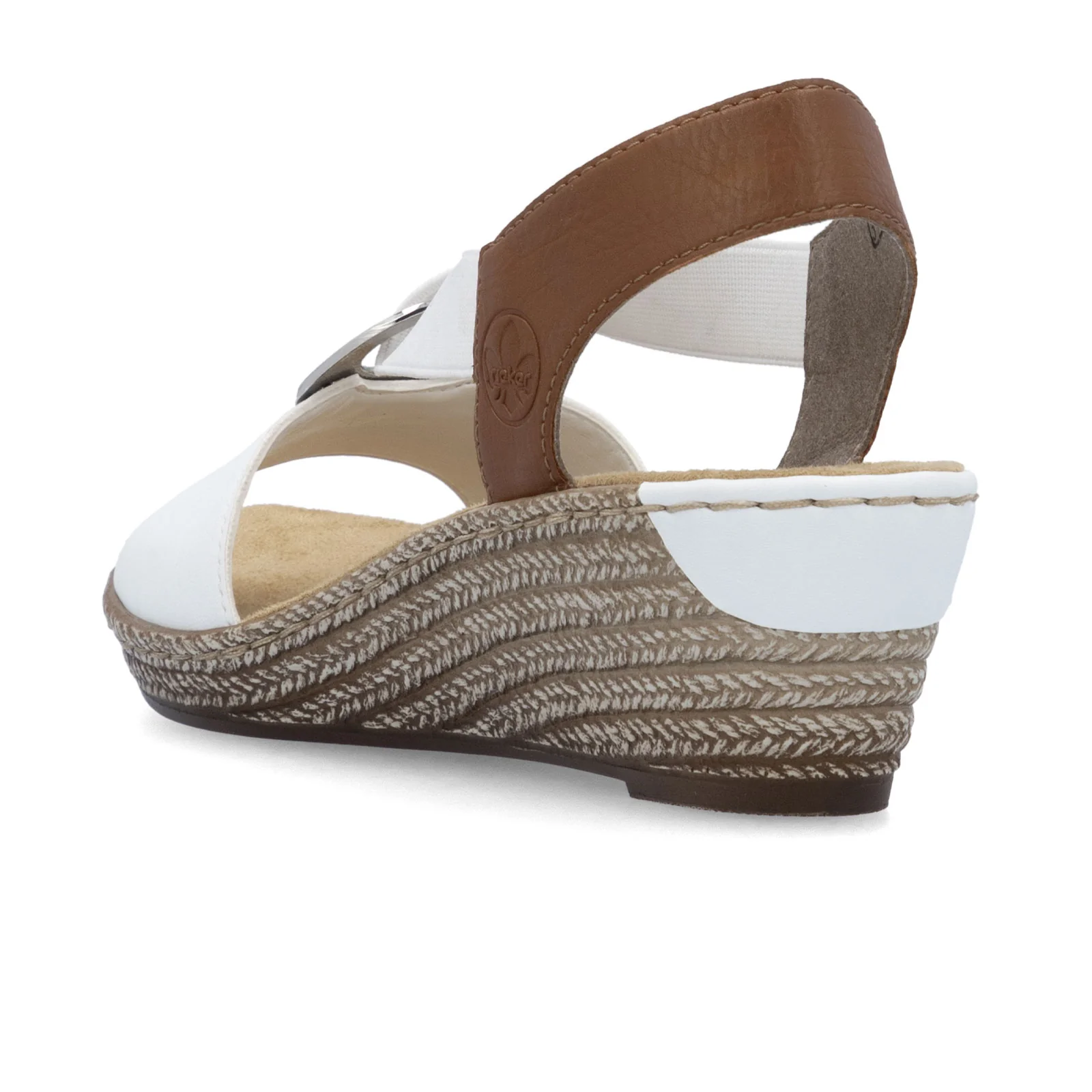 Rieker Fanni H6 Wedge Sandal (Women) - Weiss/Cayenne - Image 4
