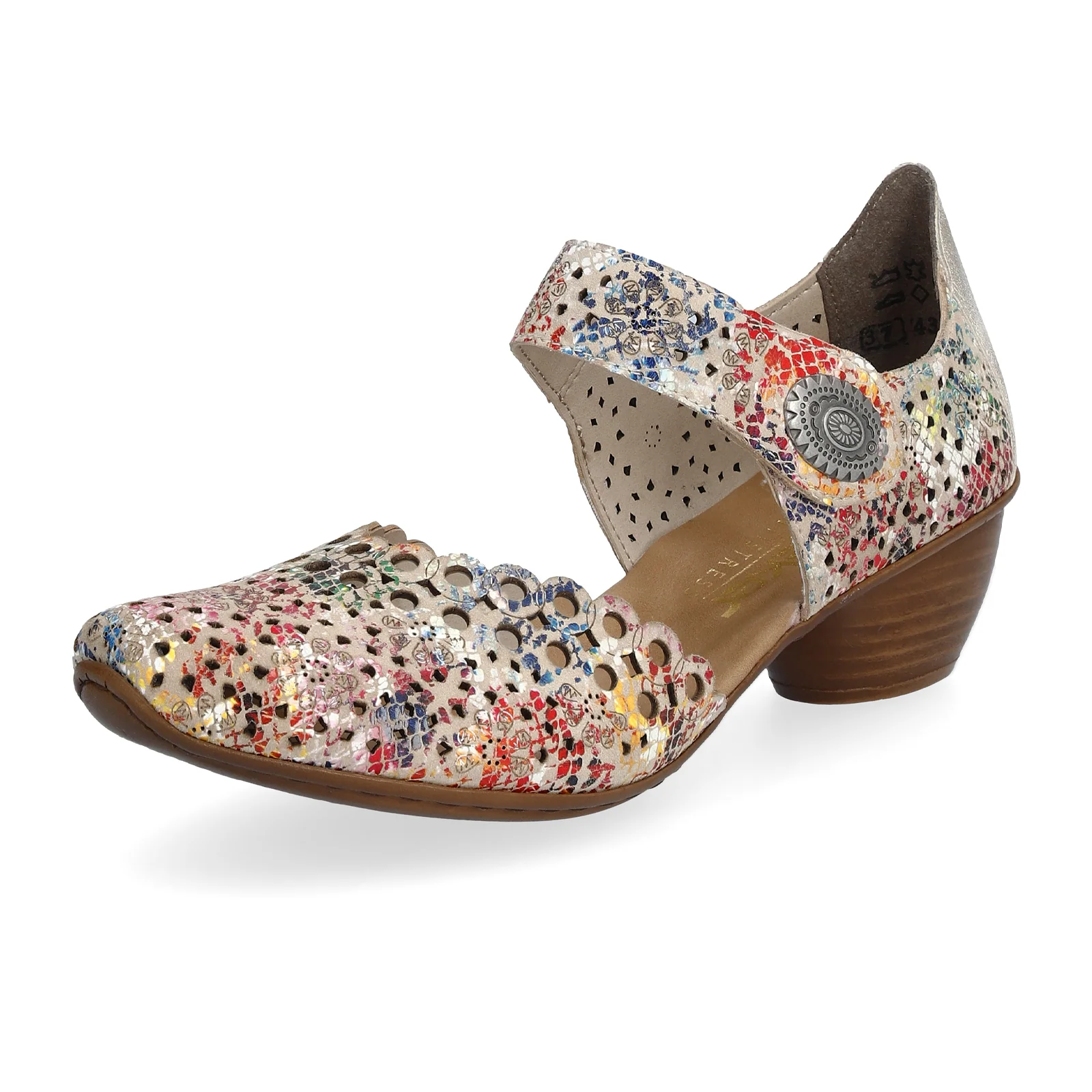 Rieker Mirjam 53 Heeled Sandal (Women) - Beige Multi - Image 4