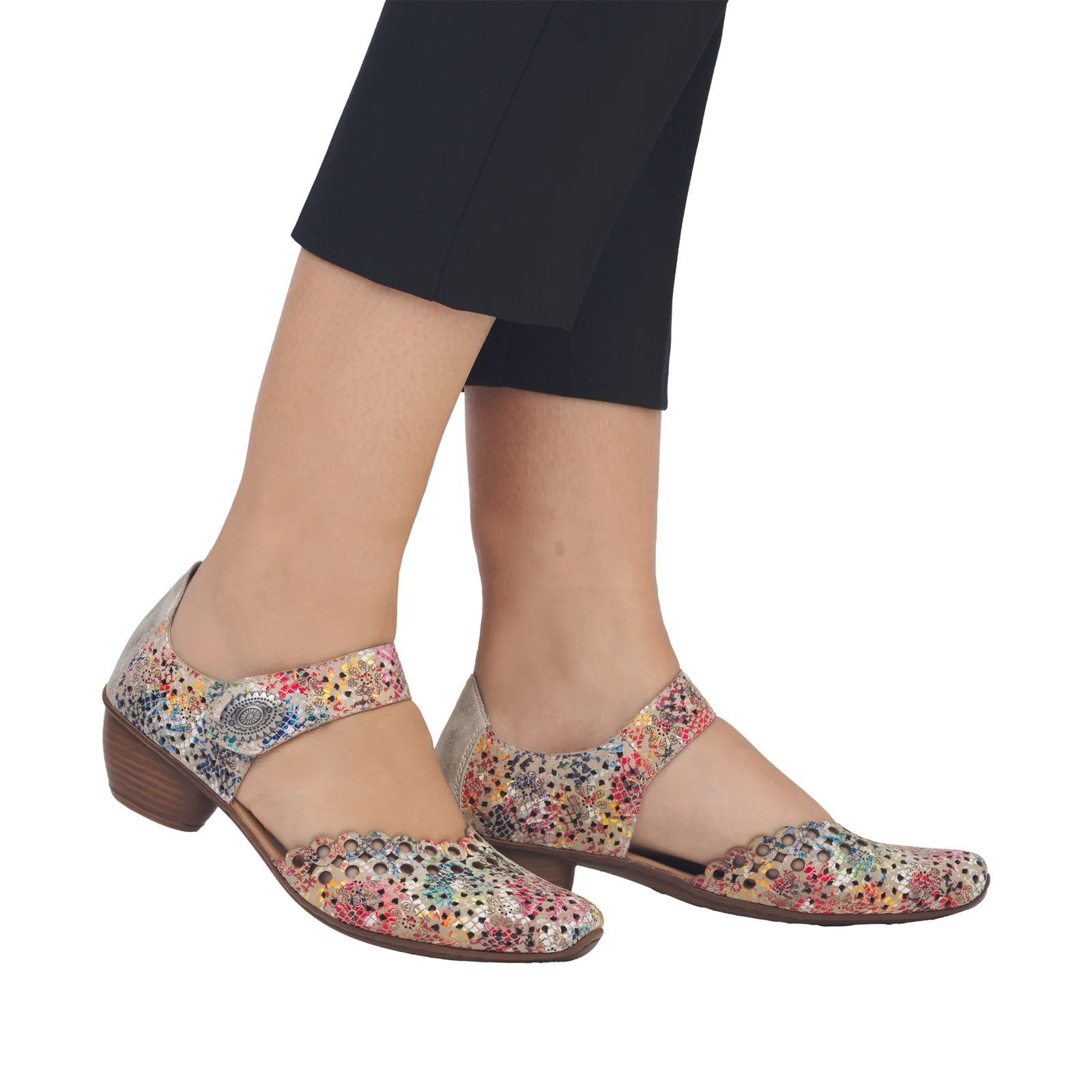Rieker Mirjam 53 Heeled Sandal (Women) - Beige Multi - Image 7