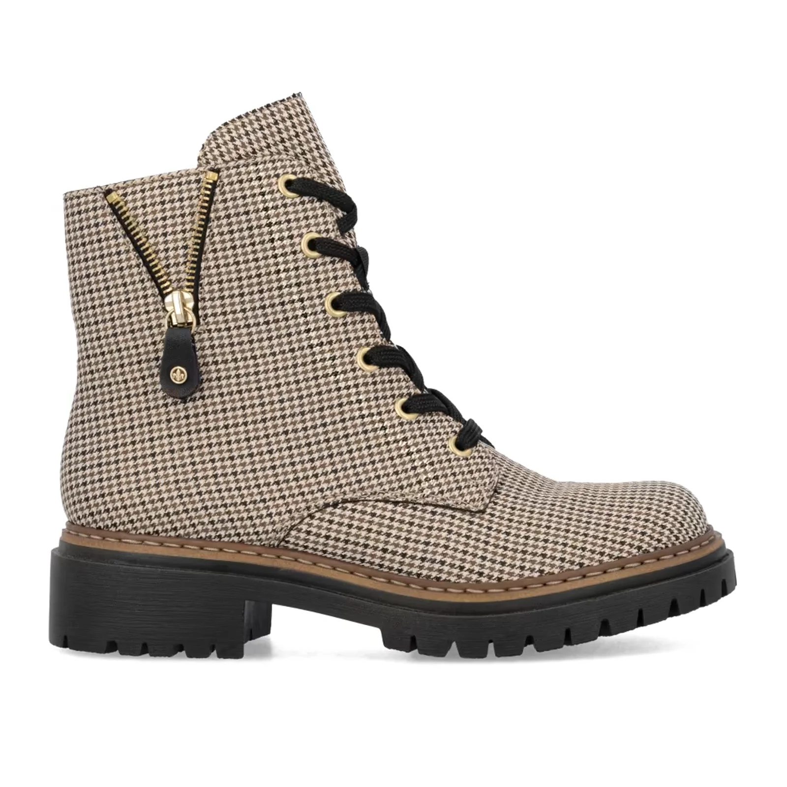 Rieker Pearl 17 Boot (Women) - Beige Schwarz/Schwarz Caroni