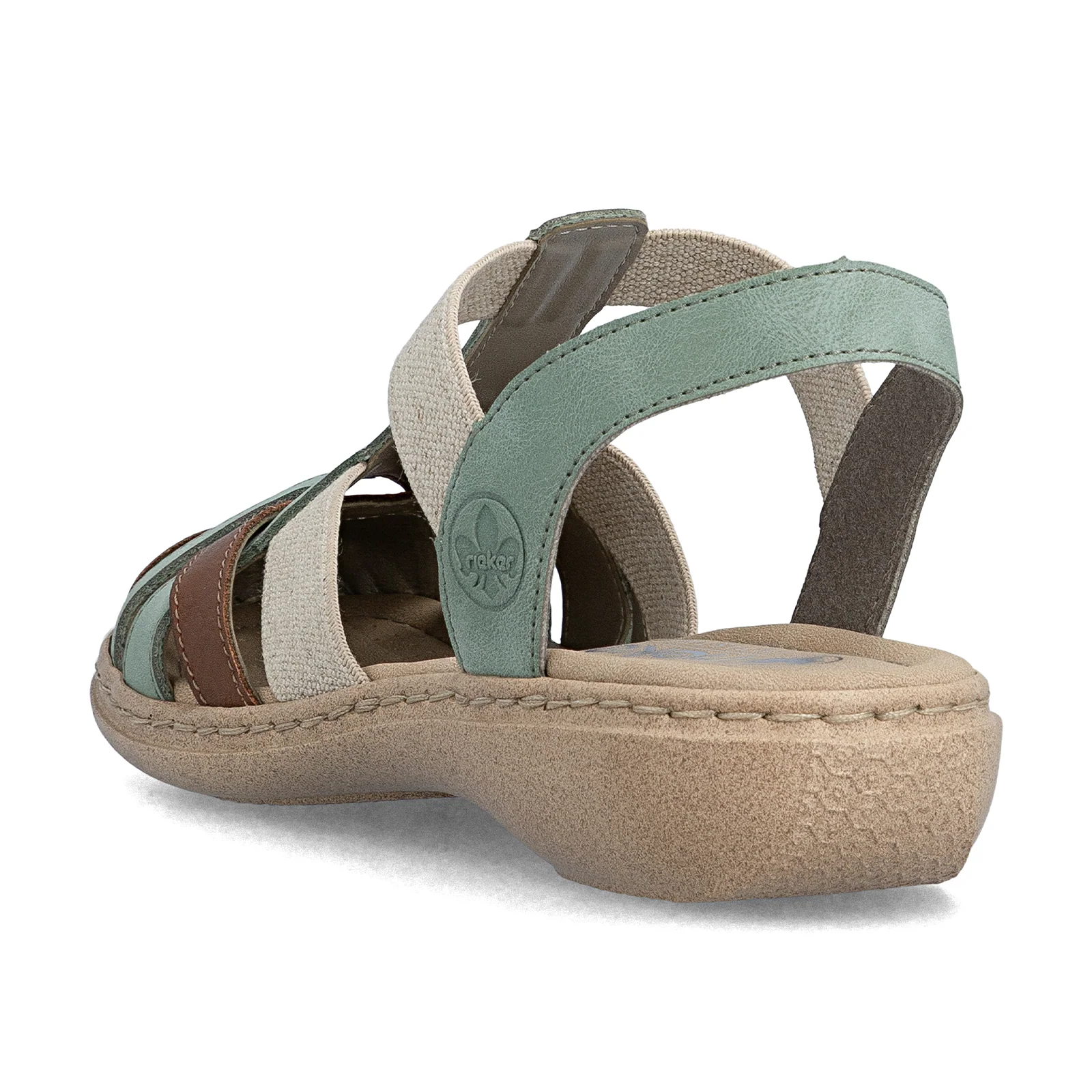 Rieker Regina 52 Backstrap Sandal (Women) - Beige/Cayenne/Mint - Image 6