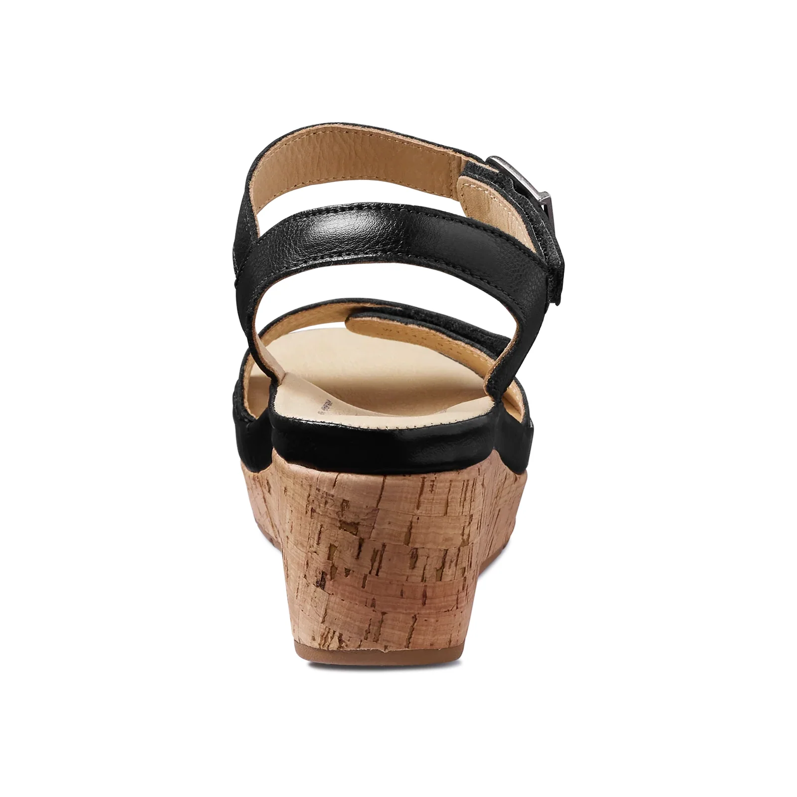 Samuel Hubbard Portola Two Strap Wedge Sandal (Women) - Black Leather - Image 4