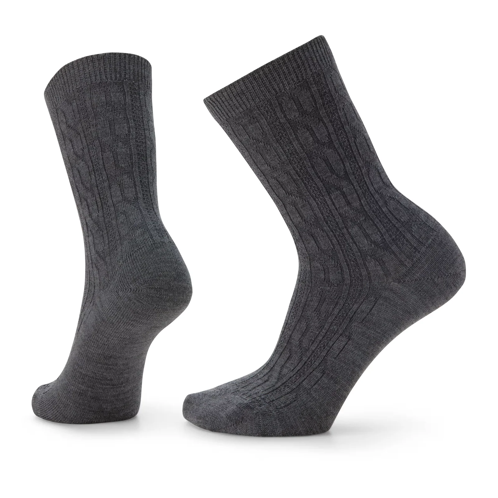 Smartwool Everyday Cable Crew Sock (Women) - Medium Gray - Image 2