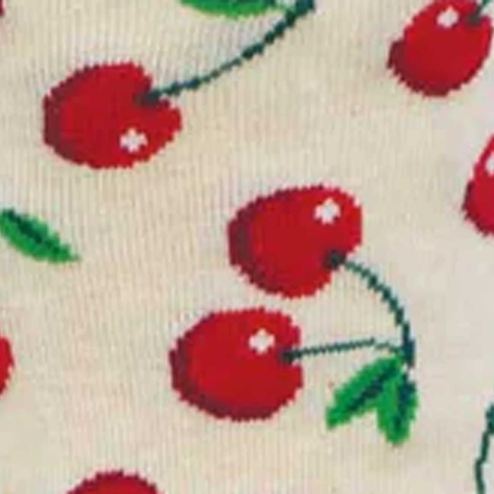 SockSmith Absolutely Cherry Crew Sock (Women) - Ivory Heather - Image 3
