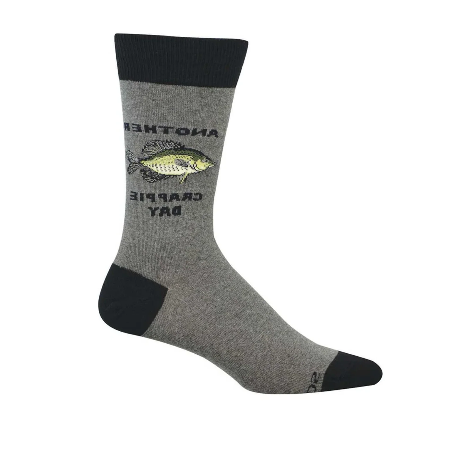 SockSmith Crappie Day Crew Sock (Men) - Charcoal Heather