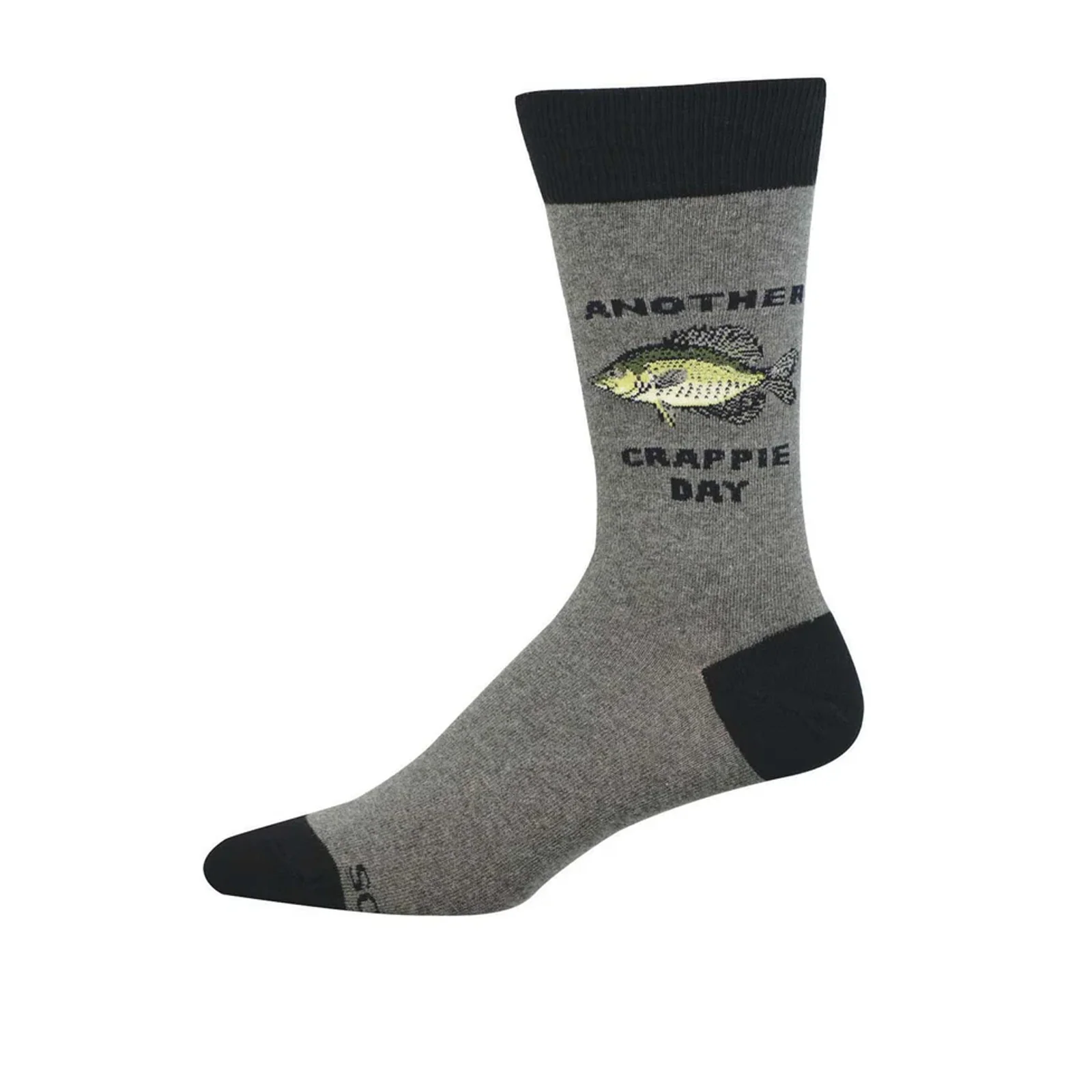 SockSmith Crappie Day Crew Sock (Men) - Charcoal Heather - Image 2