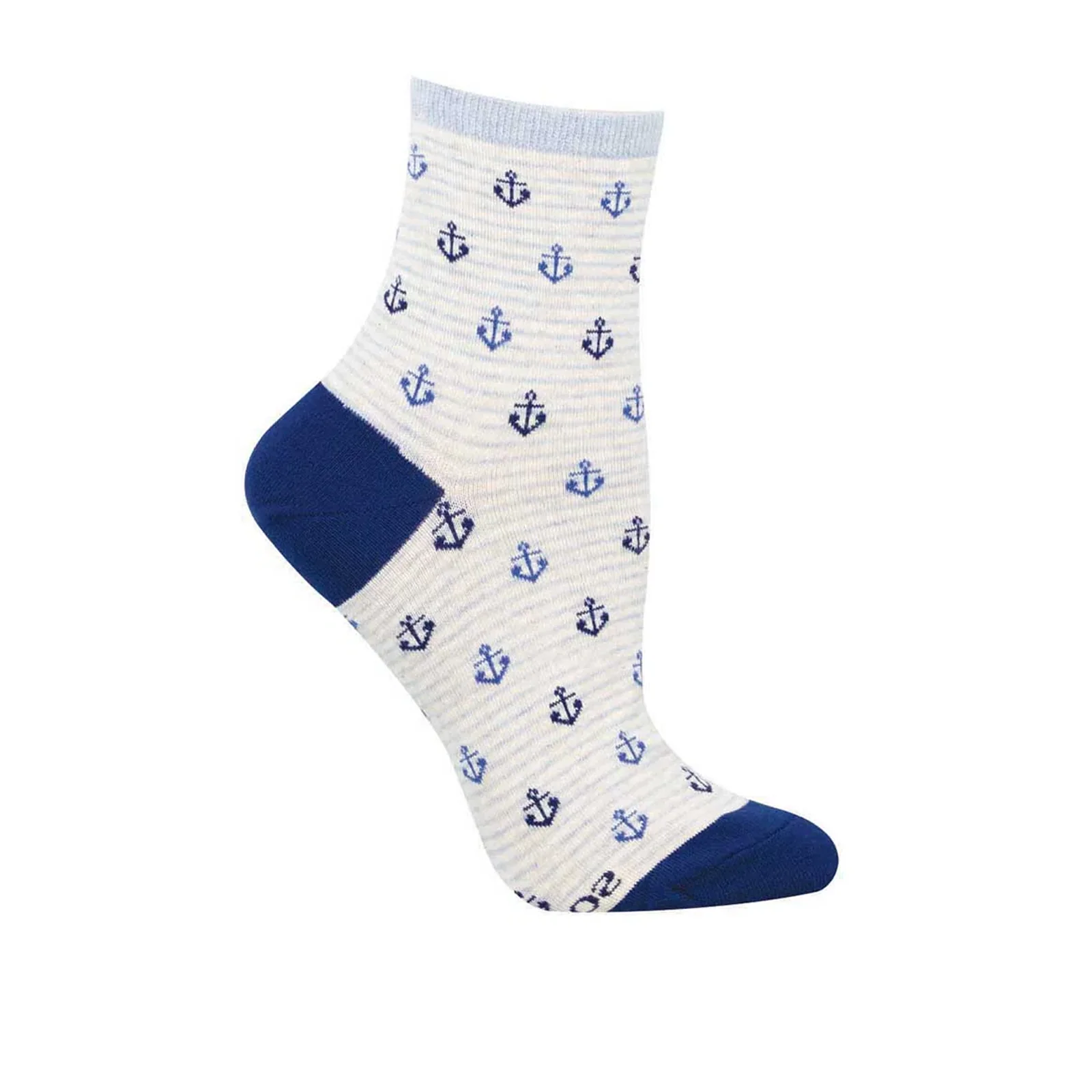 SockSmith Dropping Anchor Mini Crew Sock (Women) - Ivory Heather