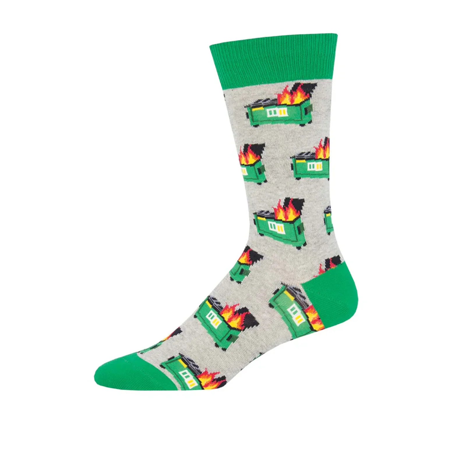SockSmith Dumpster Fire Crew Sock (Men) - Gray Heather - Image 2