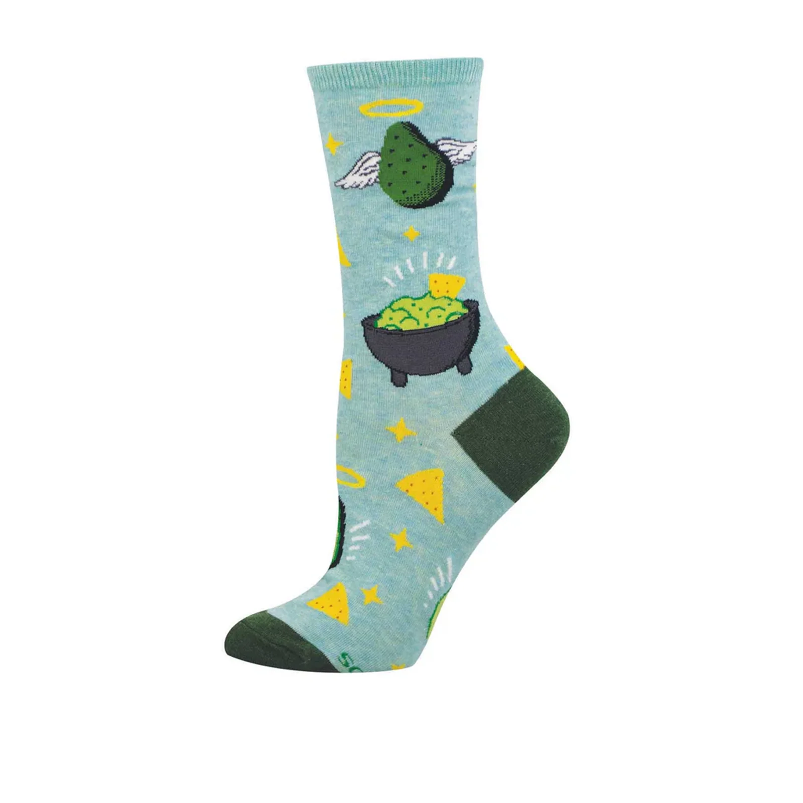 SockSmith Holy Guacamole Crew Sock (Women) - Blue Heather - Image 2