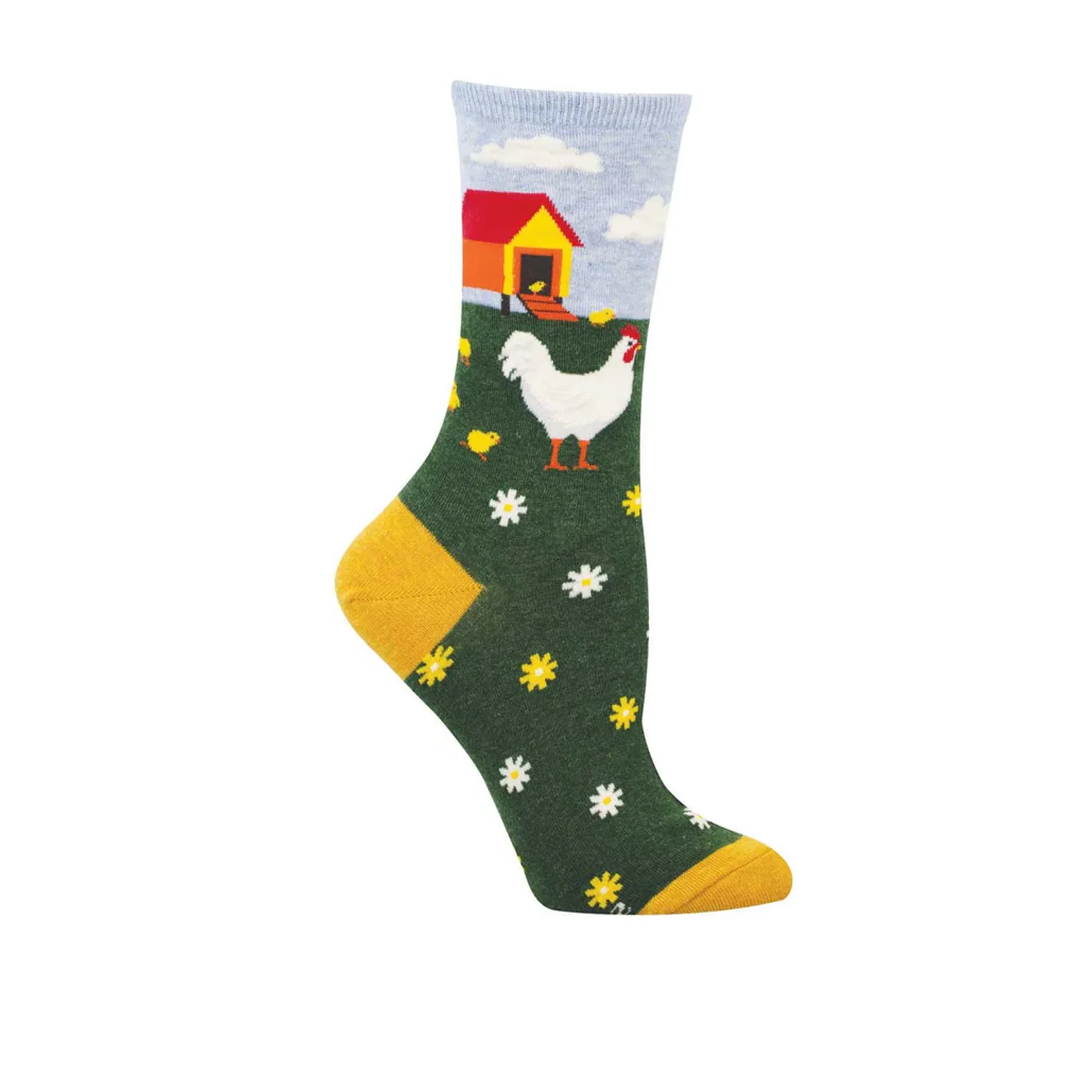 SockSmith Mother Hen Crew Sock (Women) - Green Heather