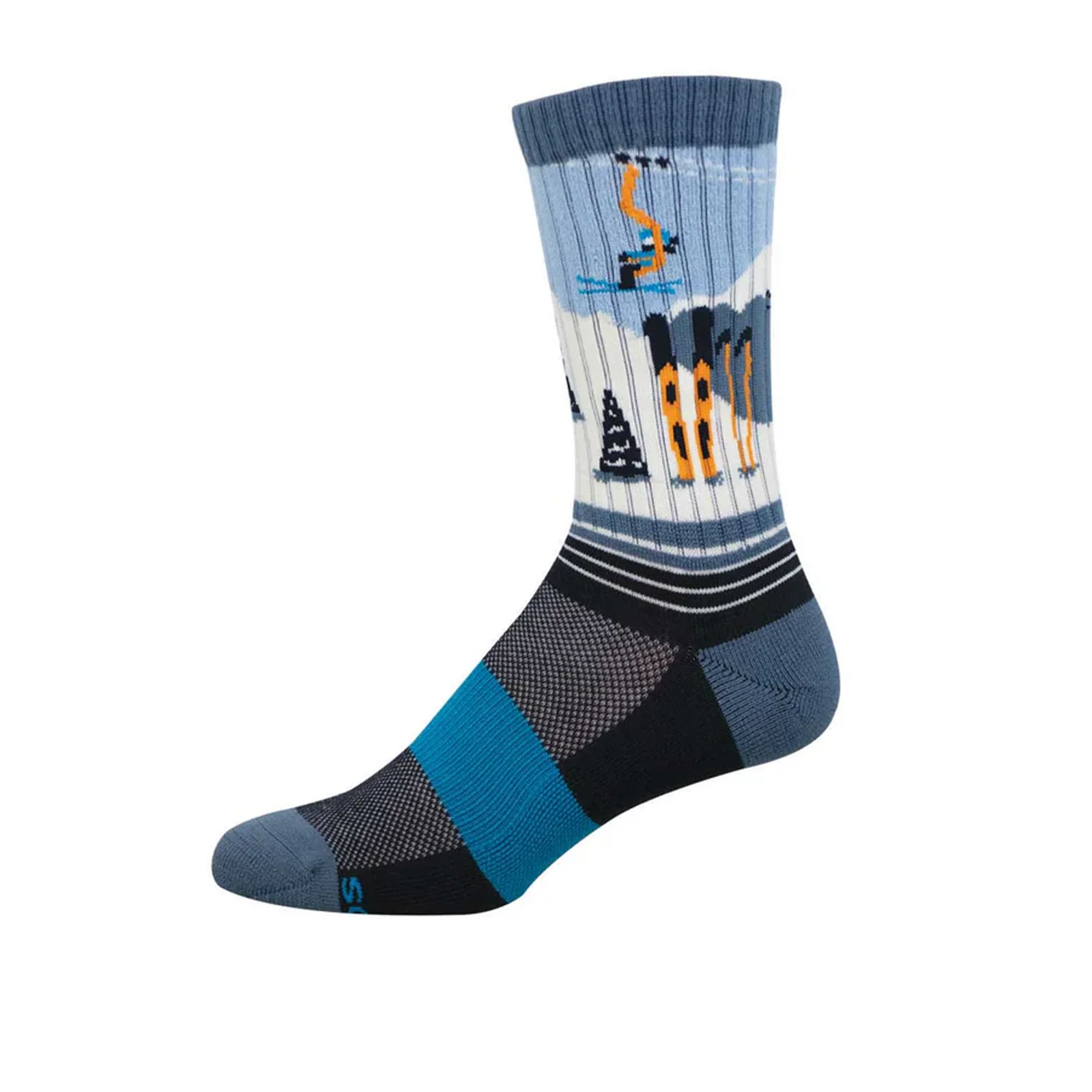 SockSmith Ski Run Crew Sock (Men) - Blue - Image 2