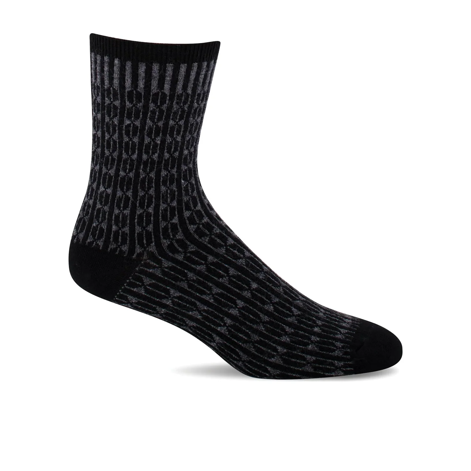 Sockwell Baby Cable Crew Sock (Women) - Black