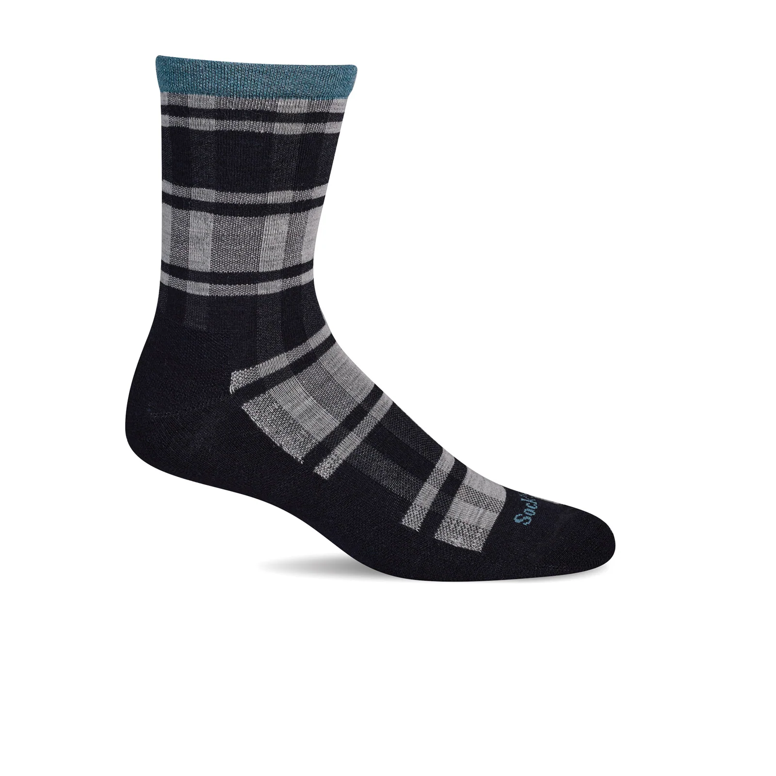Sockwell Big Plaid Crew Sock (Women) - Black