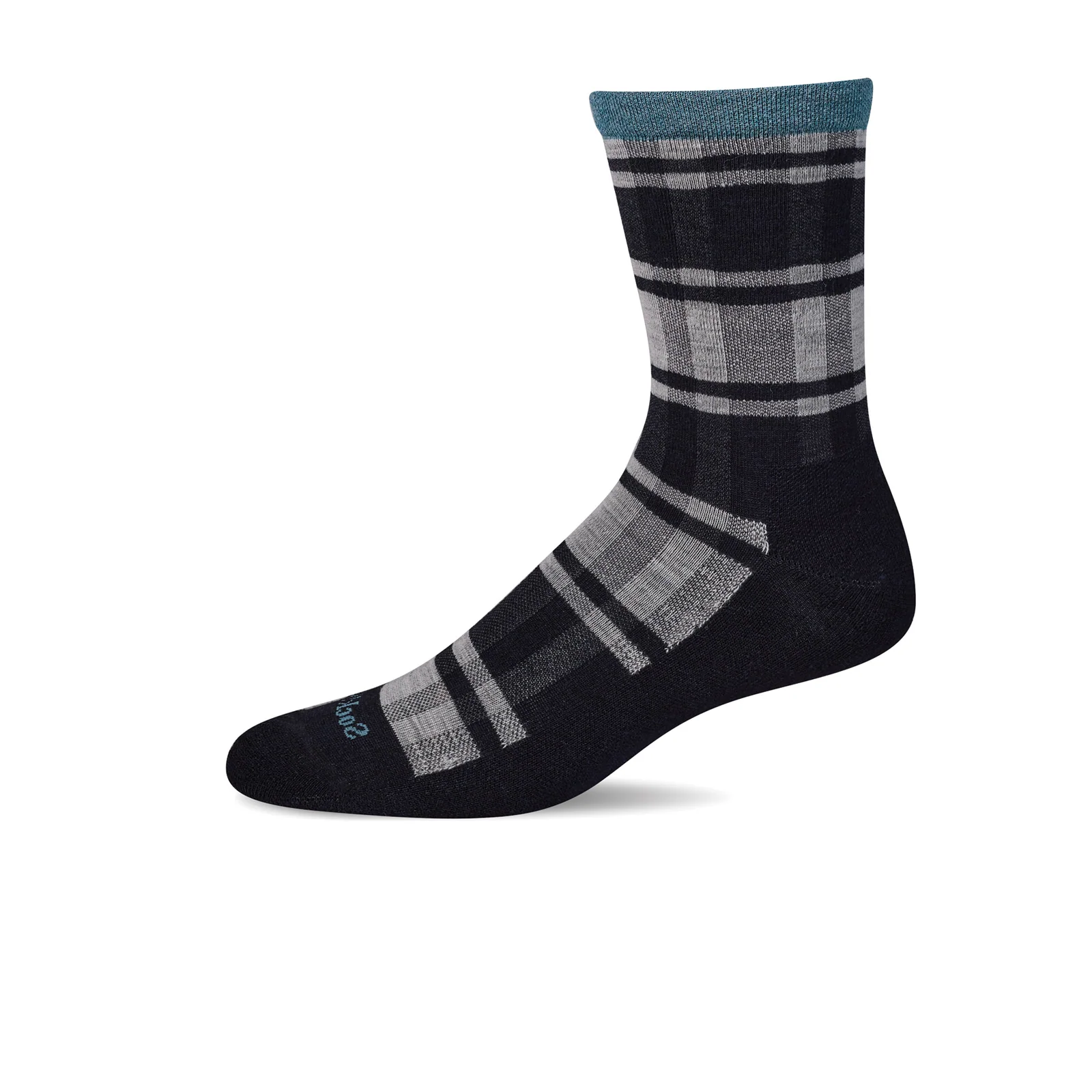 Sockwell Big Plaid Crew Sock (Women) - Black - Image 2