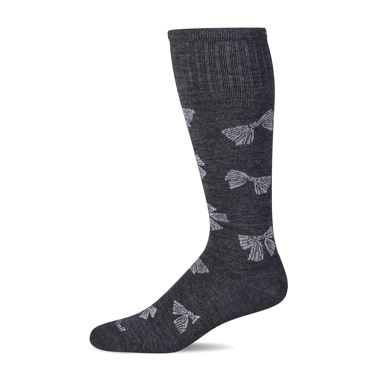 Sockwell Bows Over the Calf Compression Sock (Women) - Charcoal - Image 2