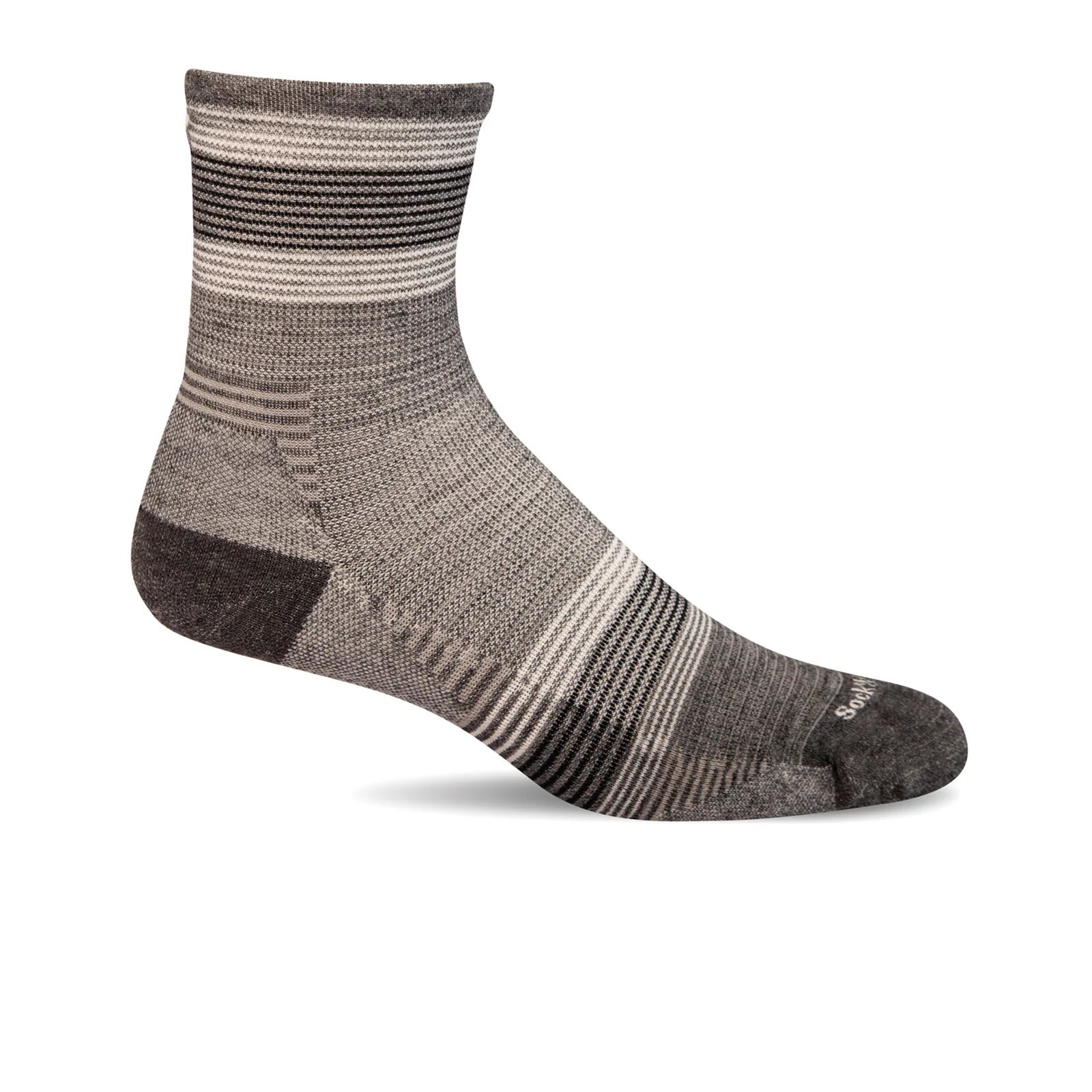 Sockwell Cadence Compression Quarter Crew Sock (Women) - Charcoal