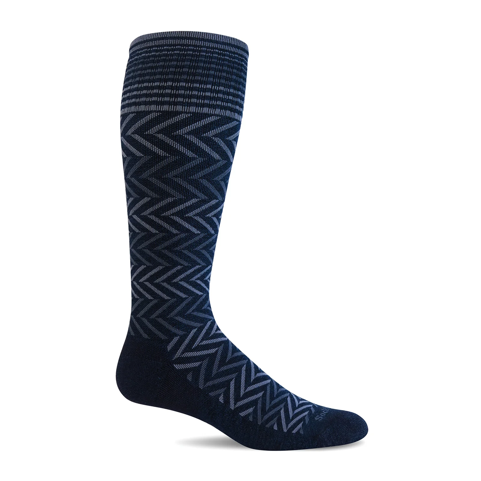 Sockwell Chevron Ultra Light Over the Calf Compression Sock (Women) - Navy