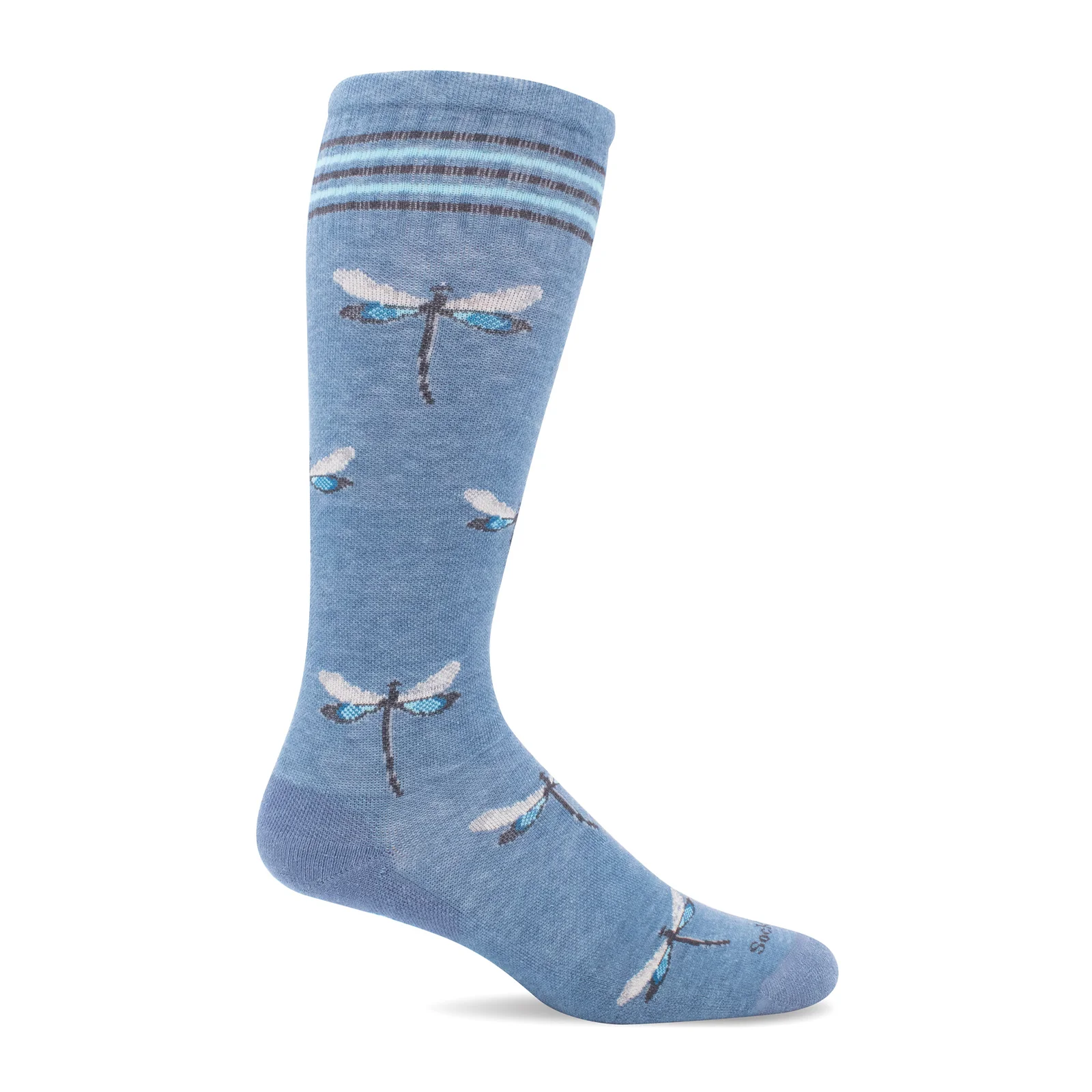Sockwell Dragonfly Over the Calf Compresssion Sock (Women) - Bluestone