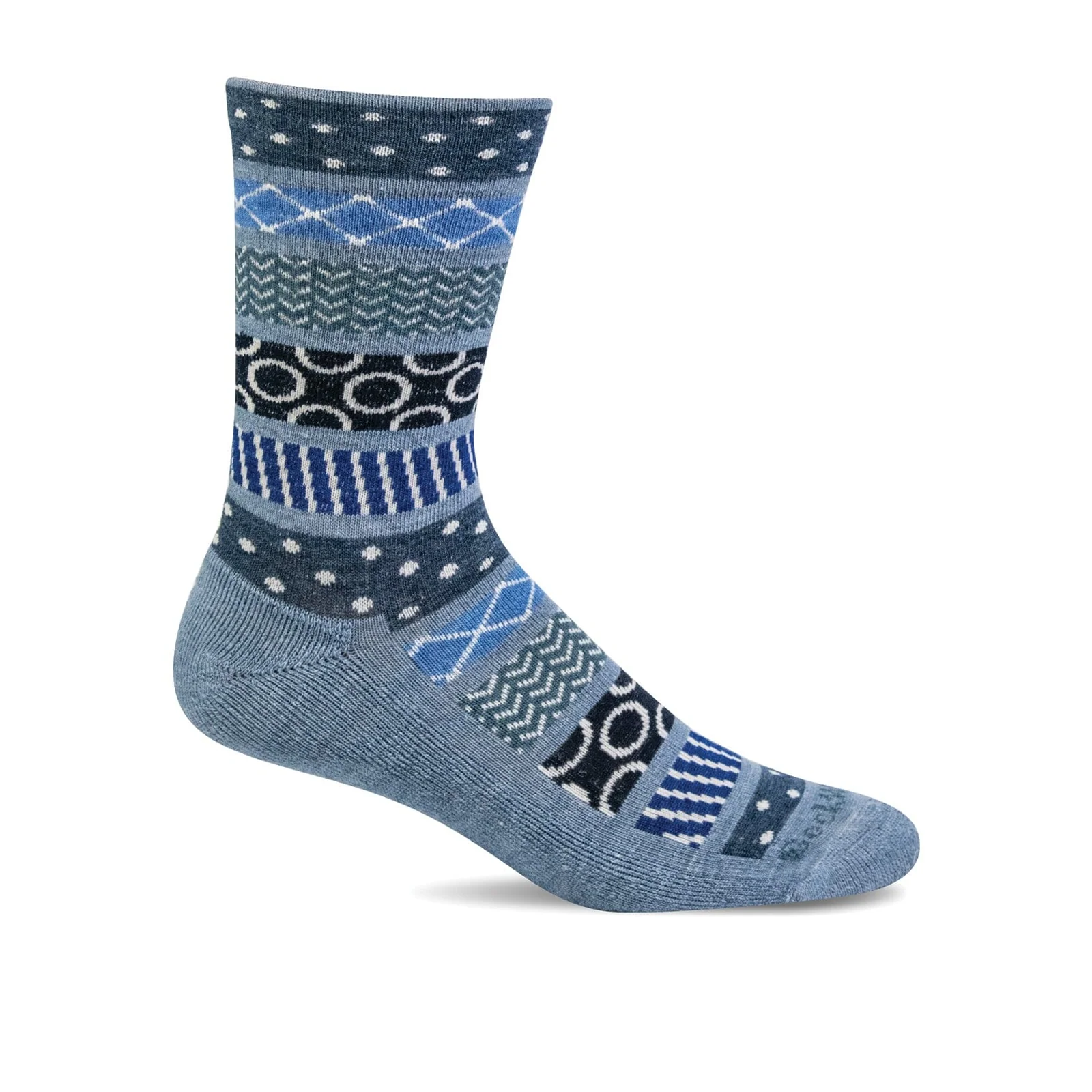 Sockwell Fairisle Pop Crew Sock (Women) - Bluestone