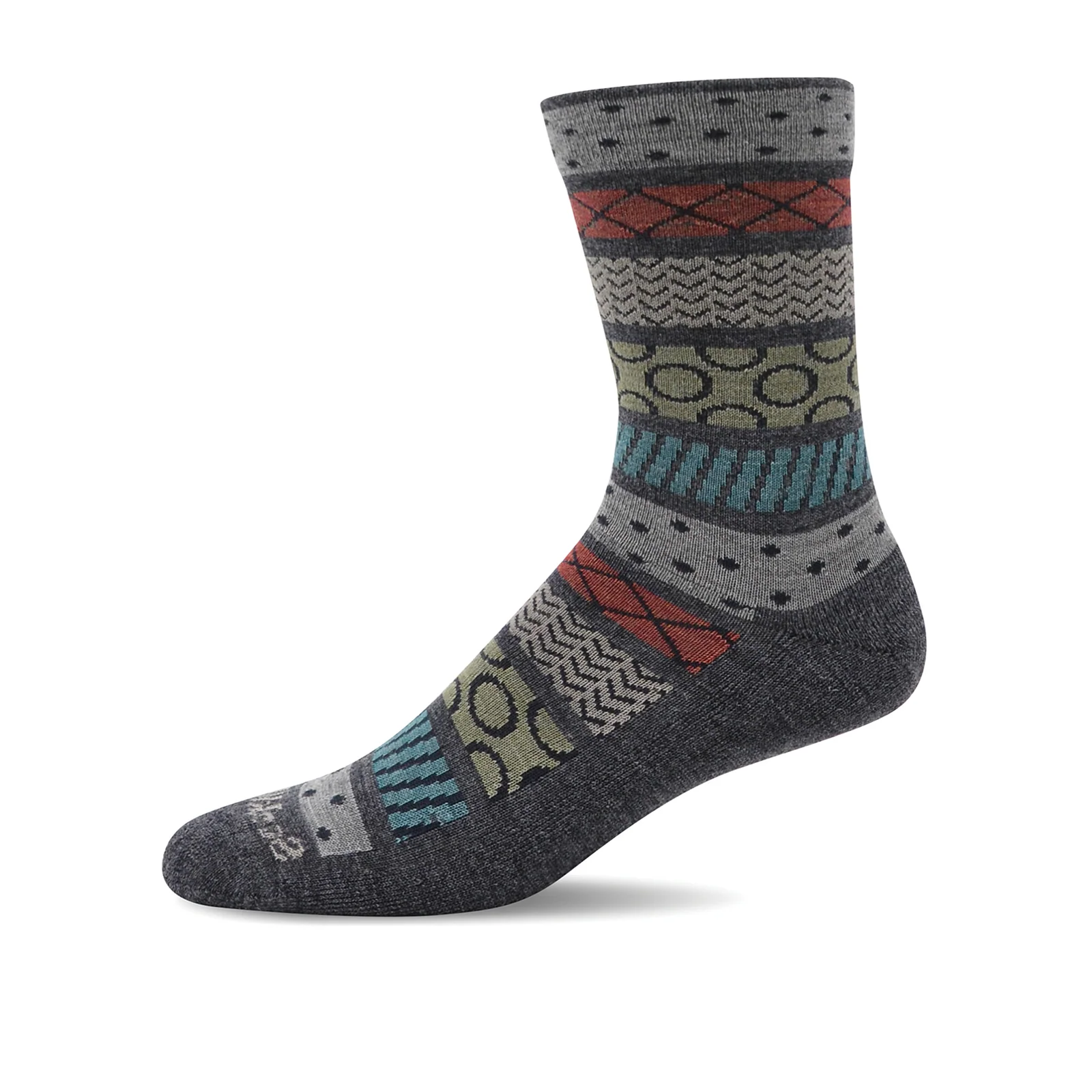Sockwell Fairisle Pop Crew Sock (Women) - Charcoal - Image 2