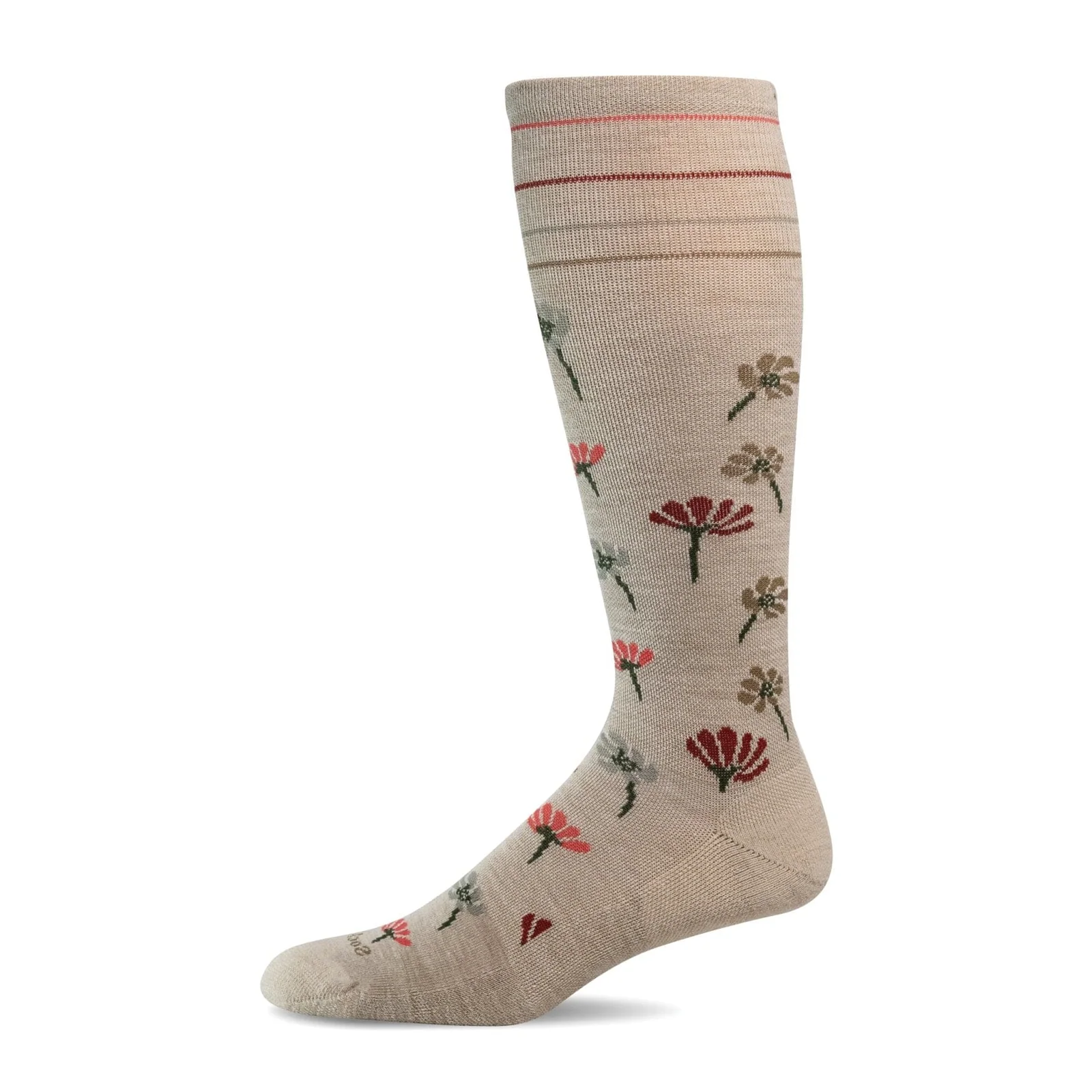 Sockwell Field Flower Over the Calf Compression Sock (Women) - Barley - Image 2