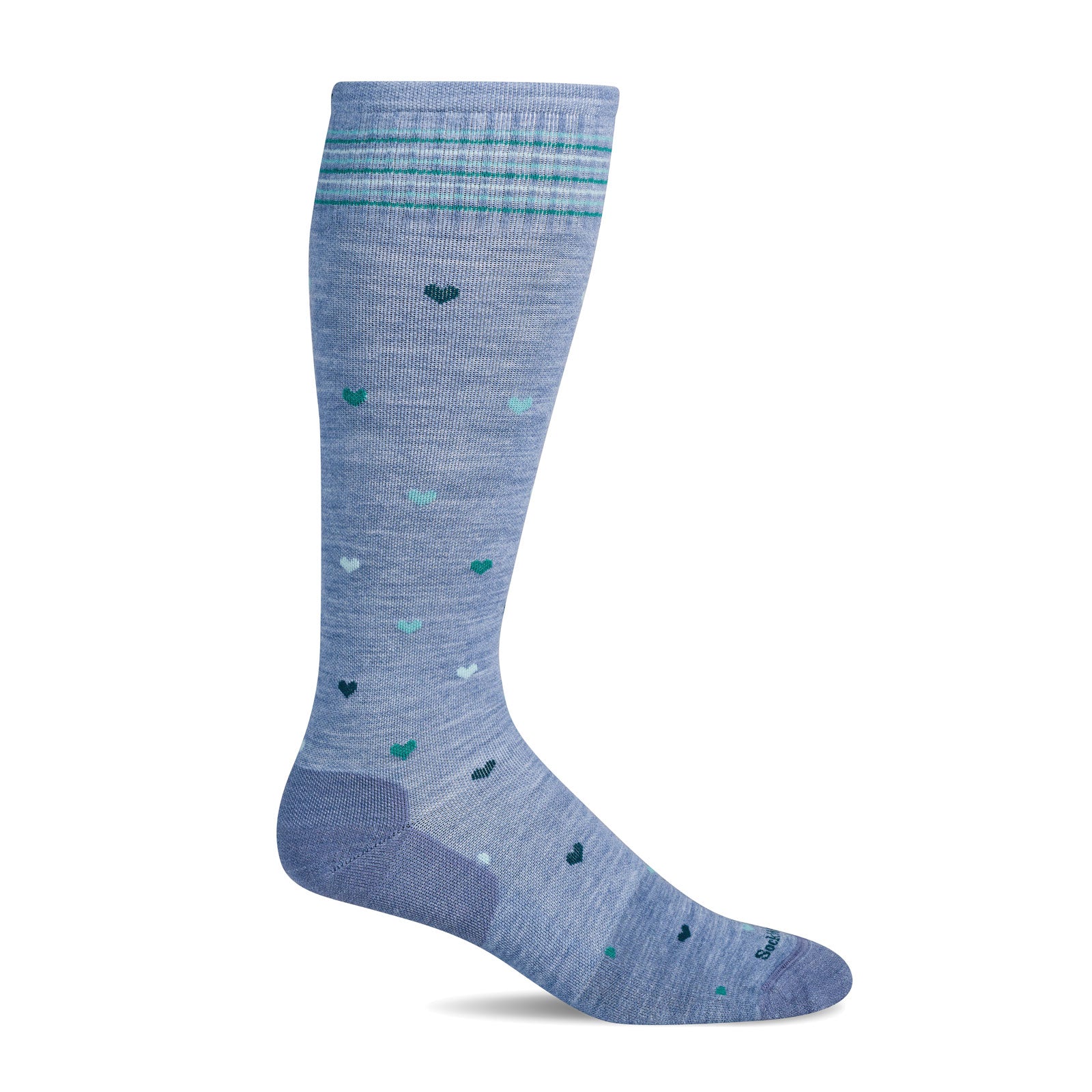 Sockwell Full Heart Over the Calf Compression Sock (Women) - Bluestone