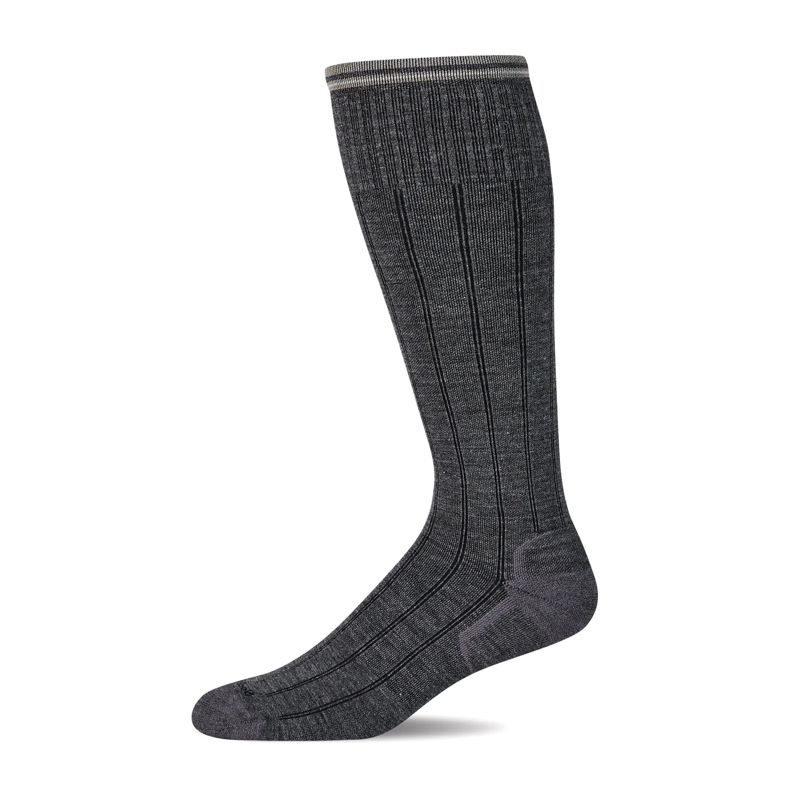 Sockwell High Rise Rib Over the Calf Compression Sock (Men) - Charcoal - Image 2