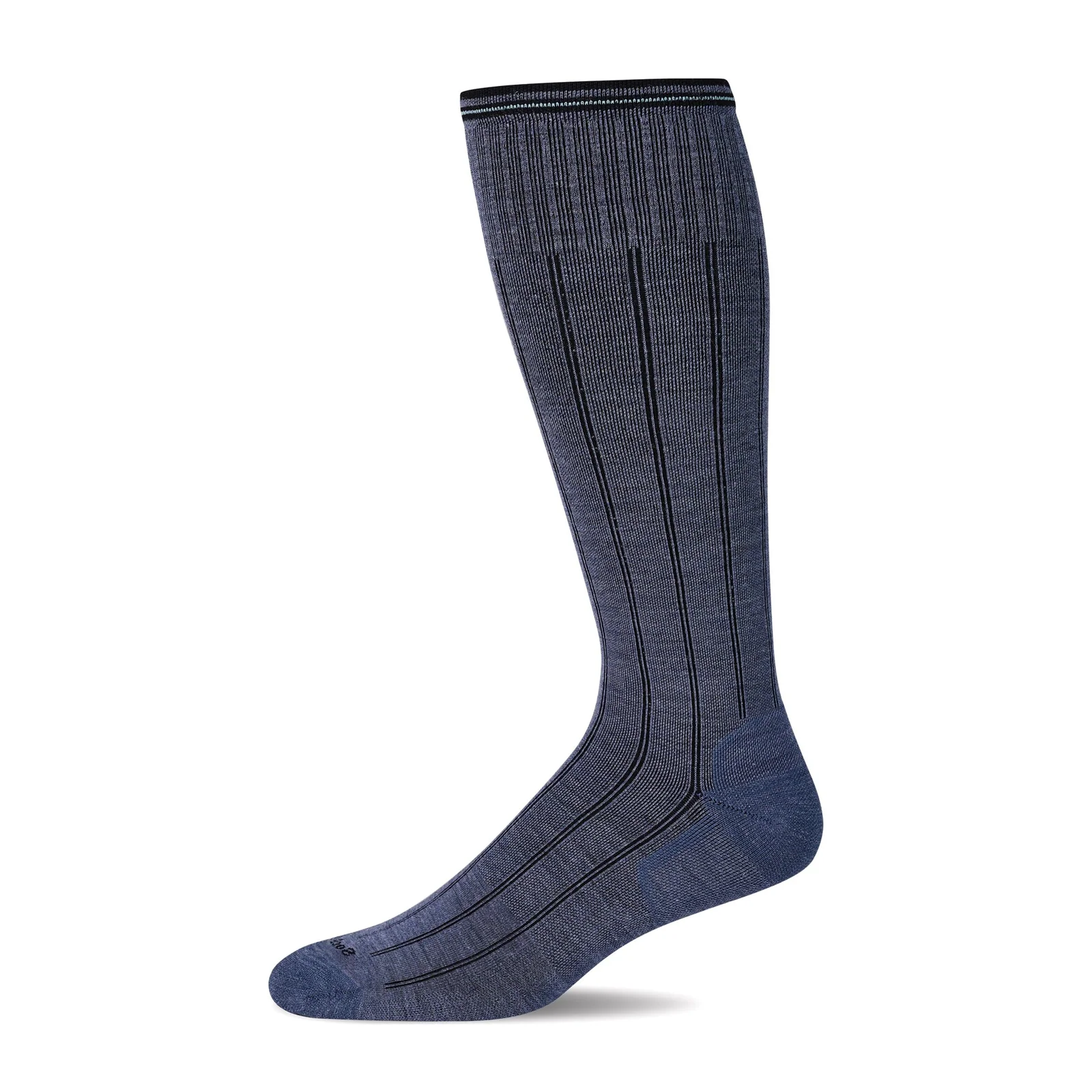 Sockwell High Rise Rib Over the Calf Compression Sock (Men) - Denim - Image 2