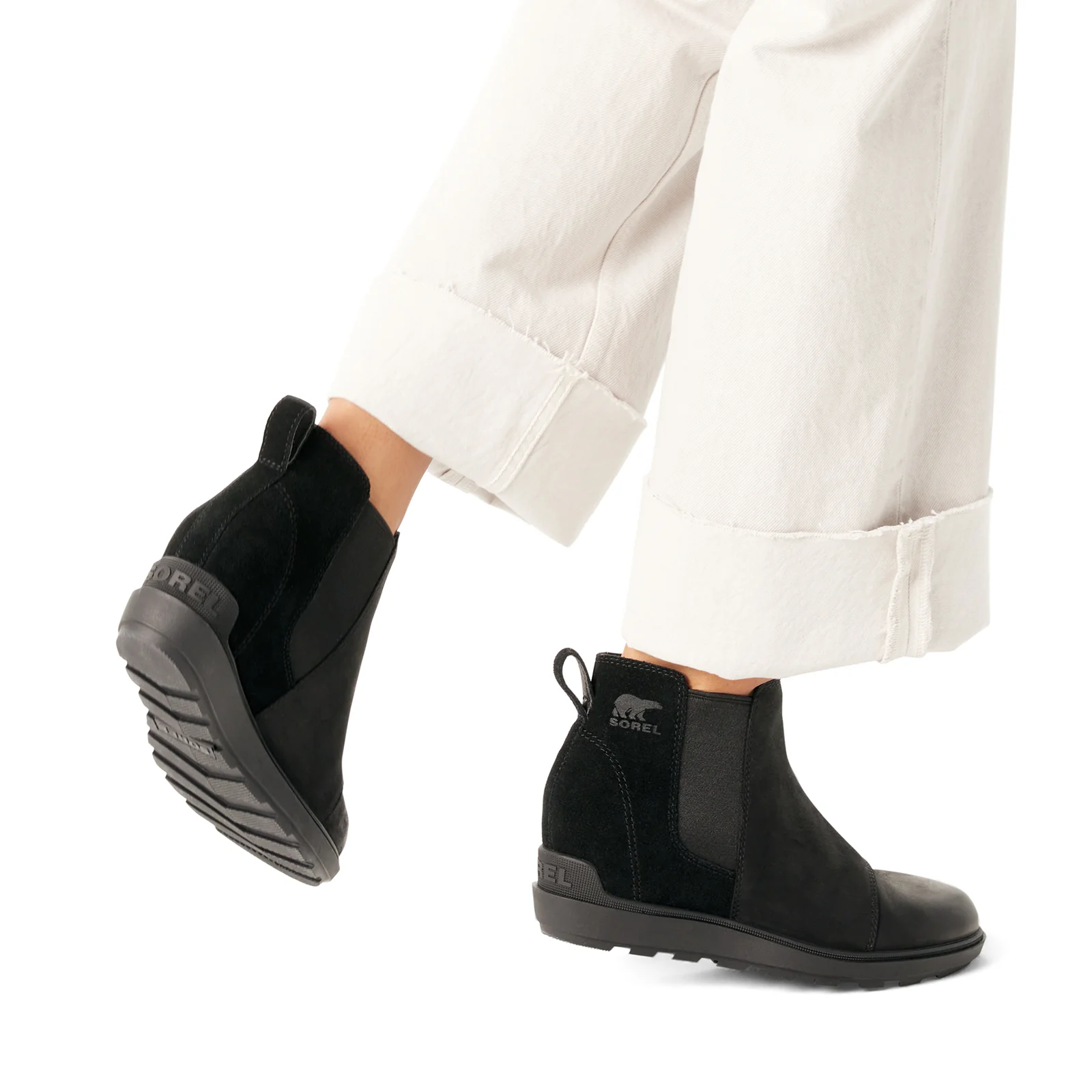 Sorel Evie II Chelsea Boot (Women) - Black/Sea Salt - Image 7
